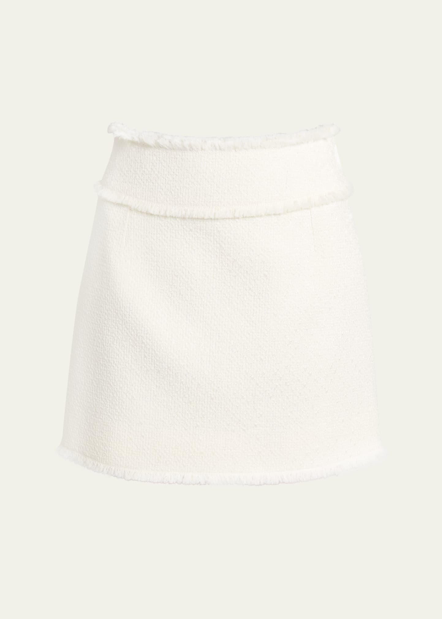 Dolce & Gabbana Cotton Raschel Tweed Miniskirt In Lght Cream