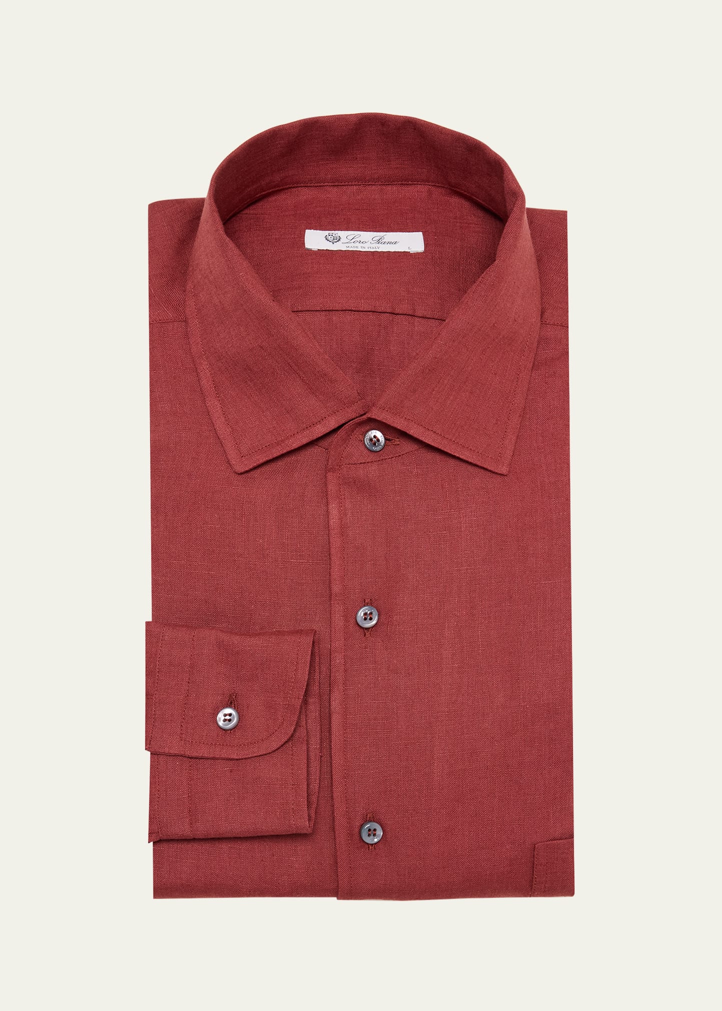 Loro Piana Men's Shinano Stripe Linen Casual Button-down Shirt In Red