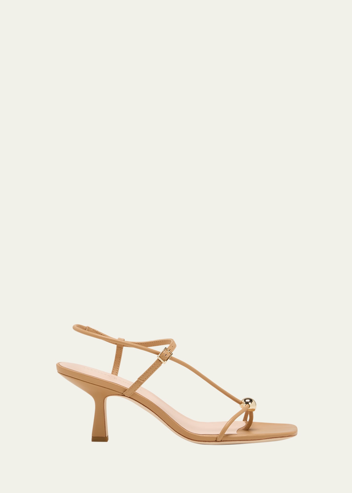 Shop Loeffler Randall Triana Strappy Leather Dome Sandals In Dune
