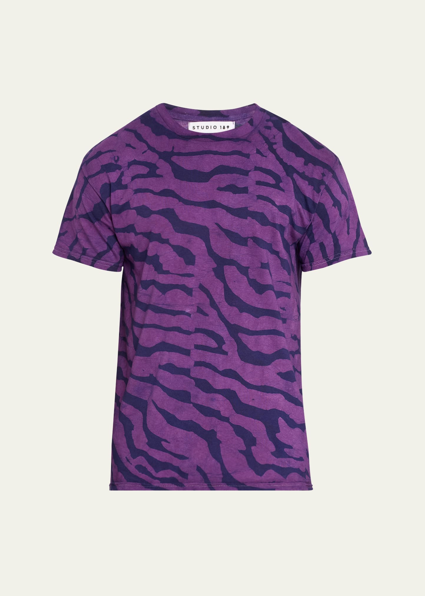 Shop Studio 189 Men's Zebra Hand-batik T-shirt In Purple