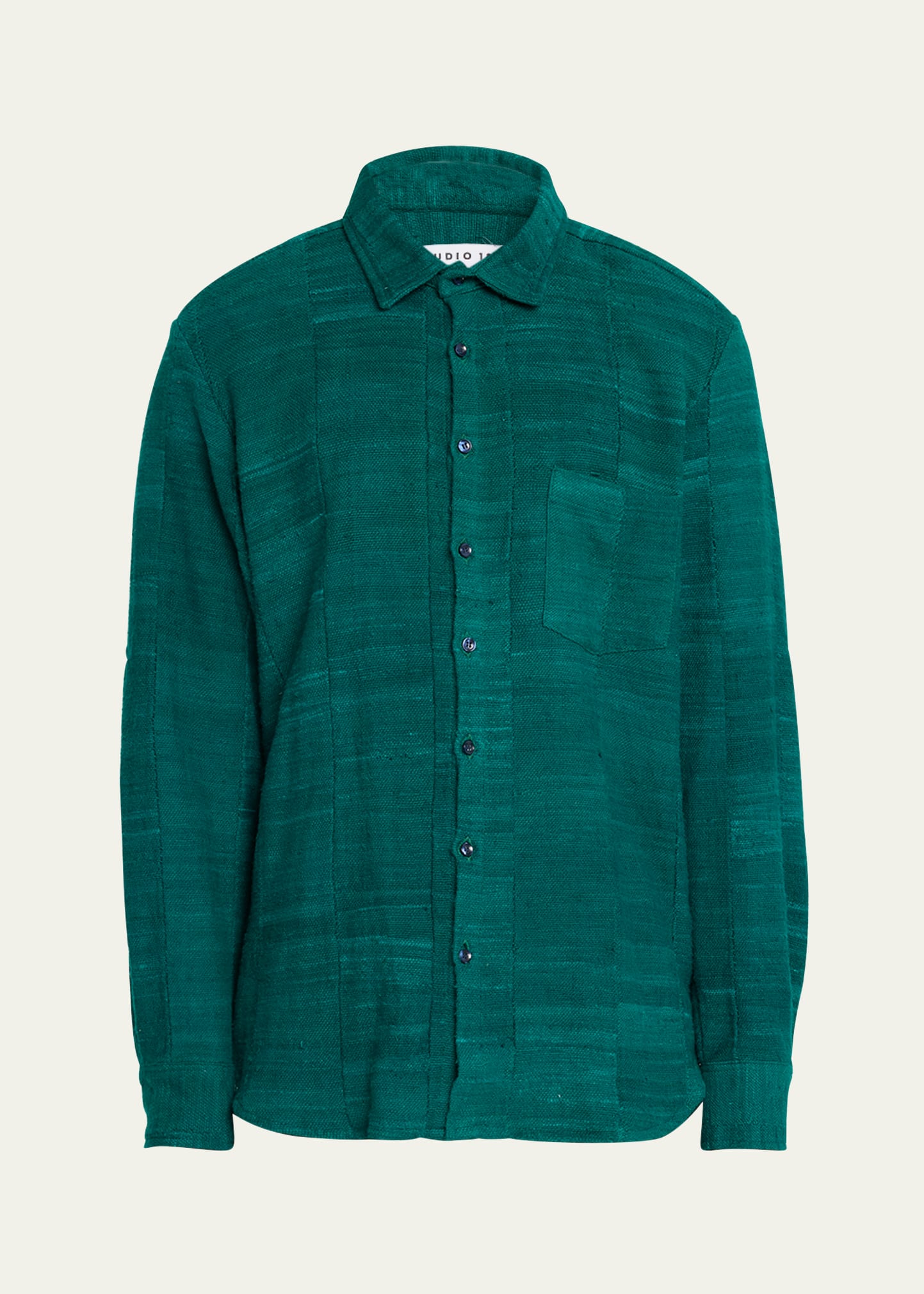 Shop Studio 189 Men's Andy Mudcloth Button-down Shirt In Green