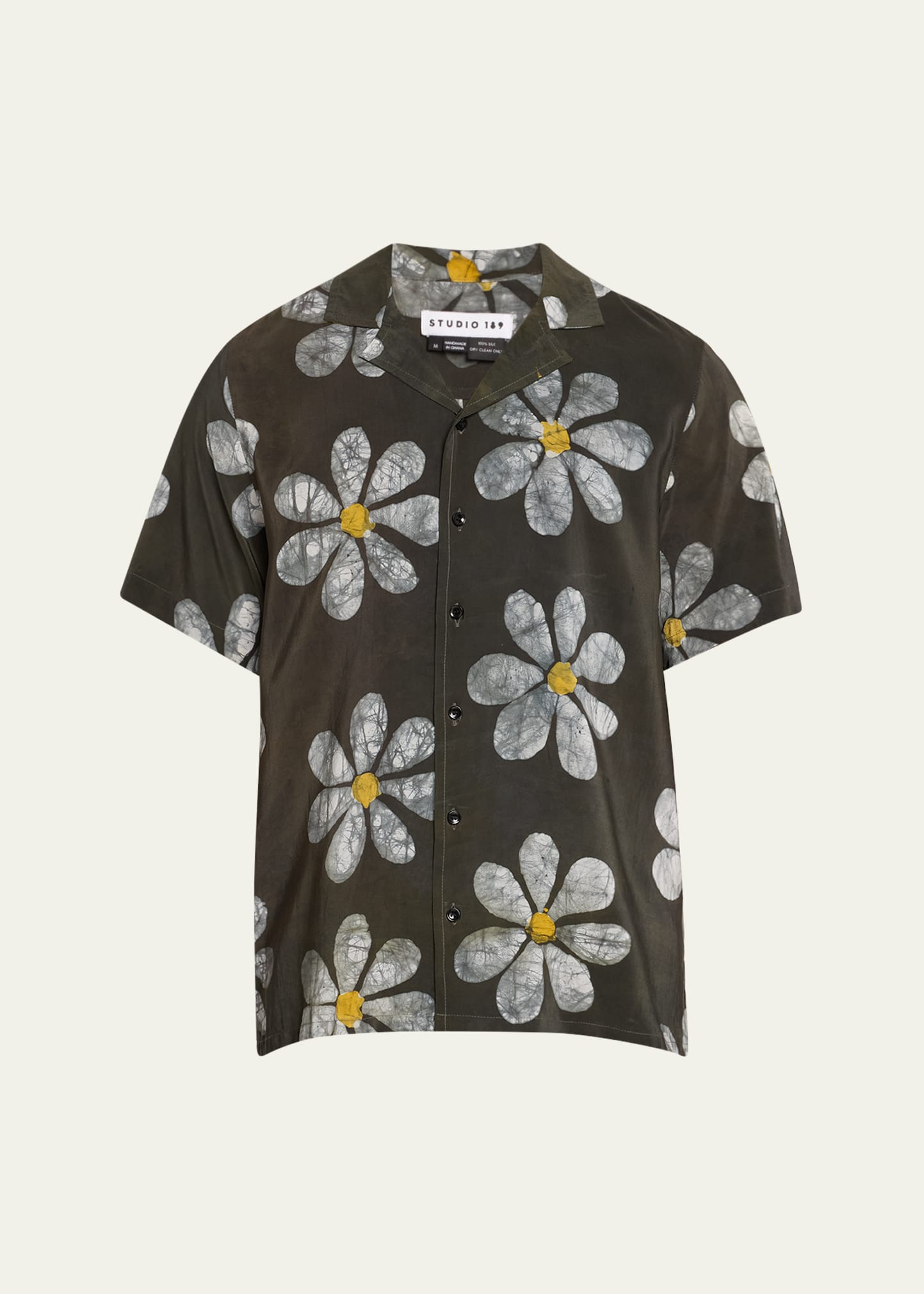 Men's Alek Hand-Batik Floral Camp Shirt