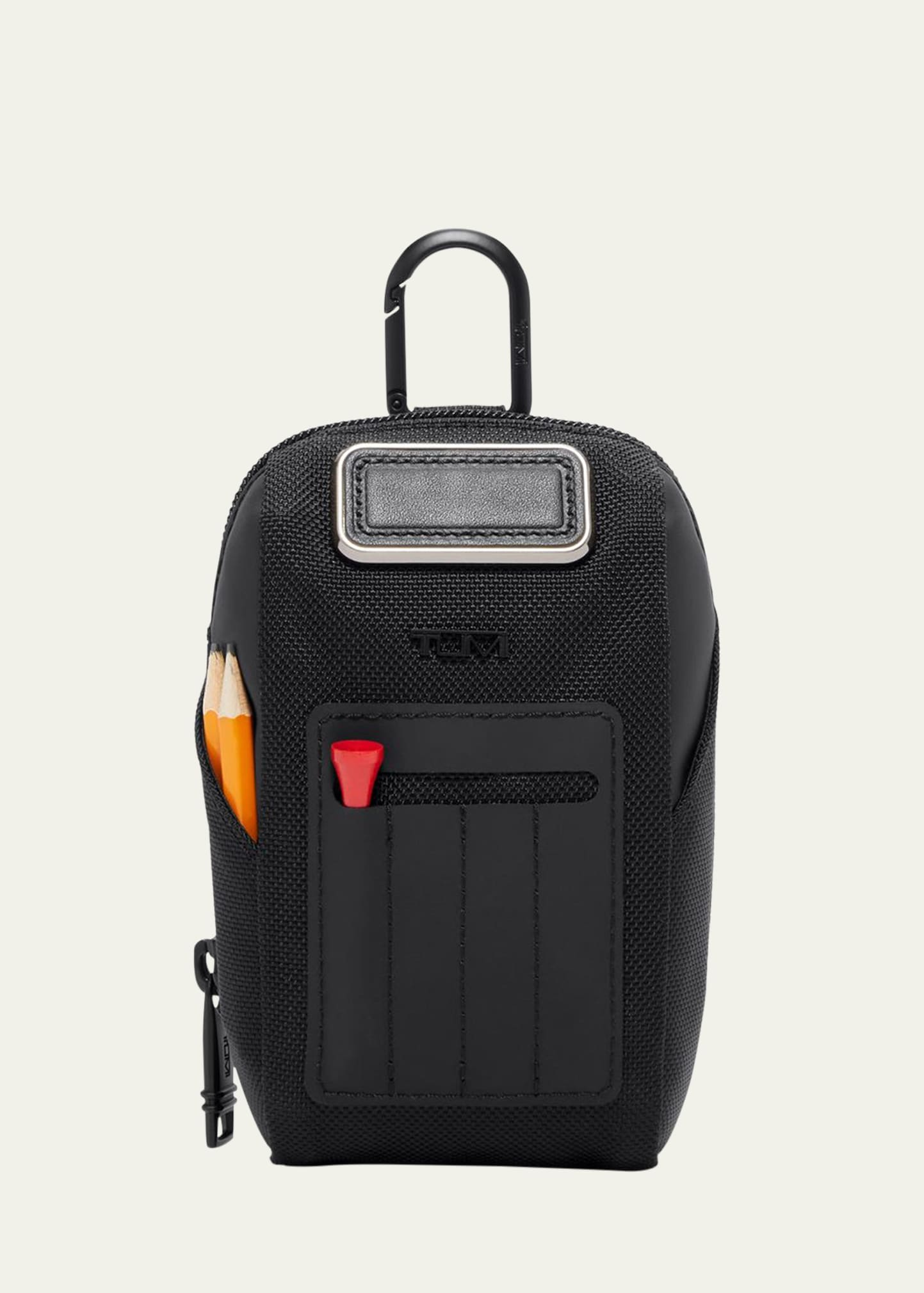 Tumi Black Logo-patch Nylon Golf Pouch In Black