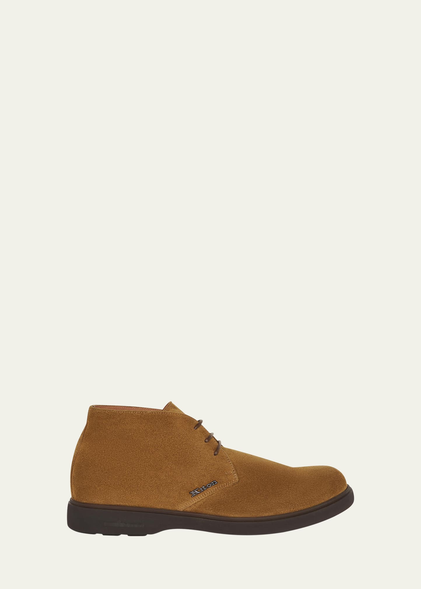 Kiton Men's Suede Vibram-sole Chukka Boots In Brown