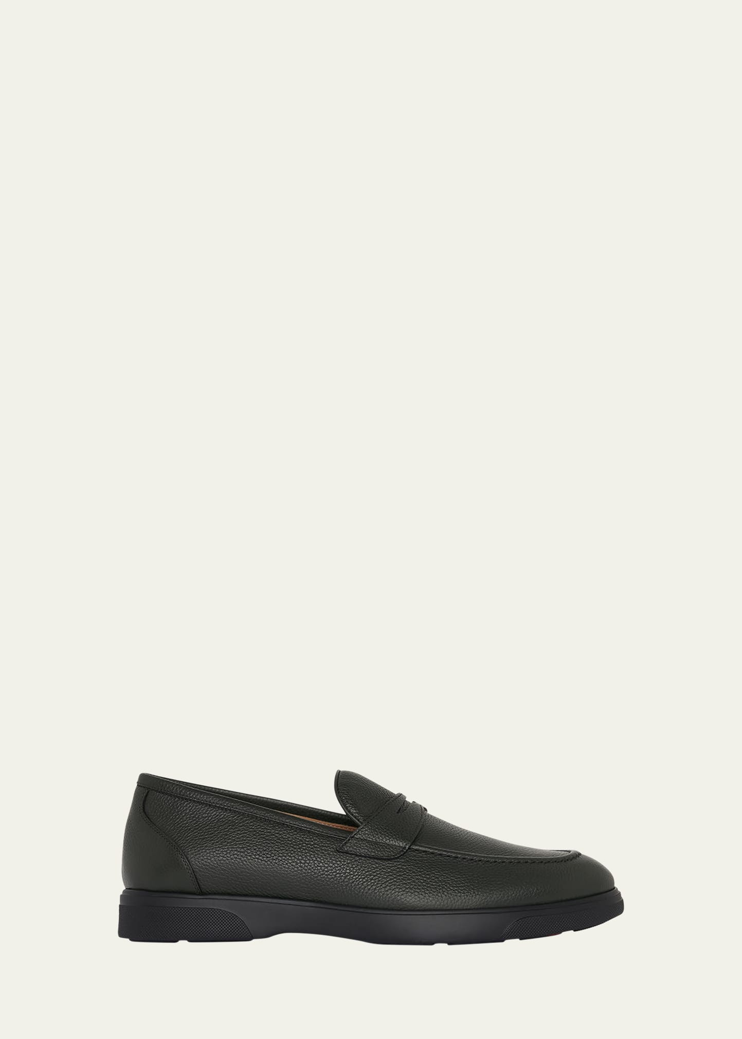 Men's Calf Leather Vibram-Sole Penny Loafers