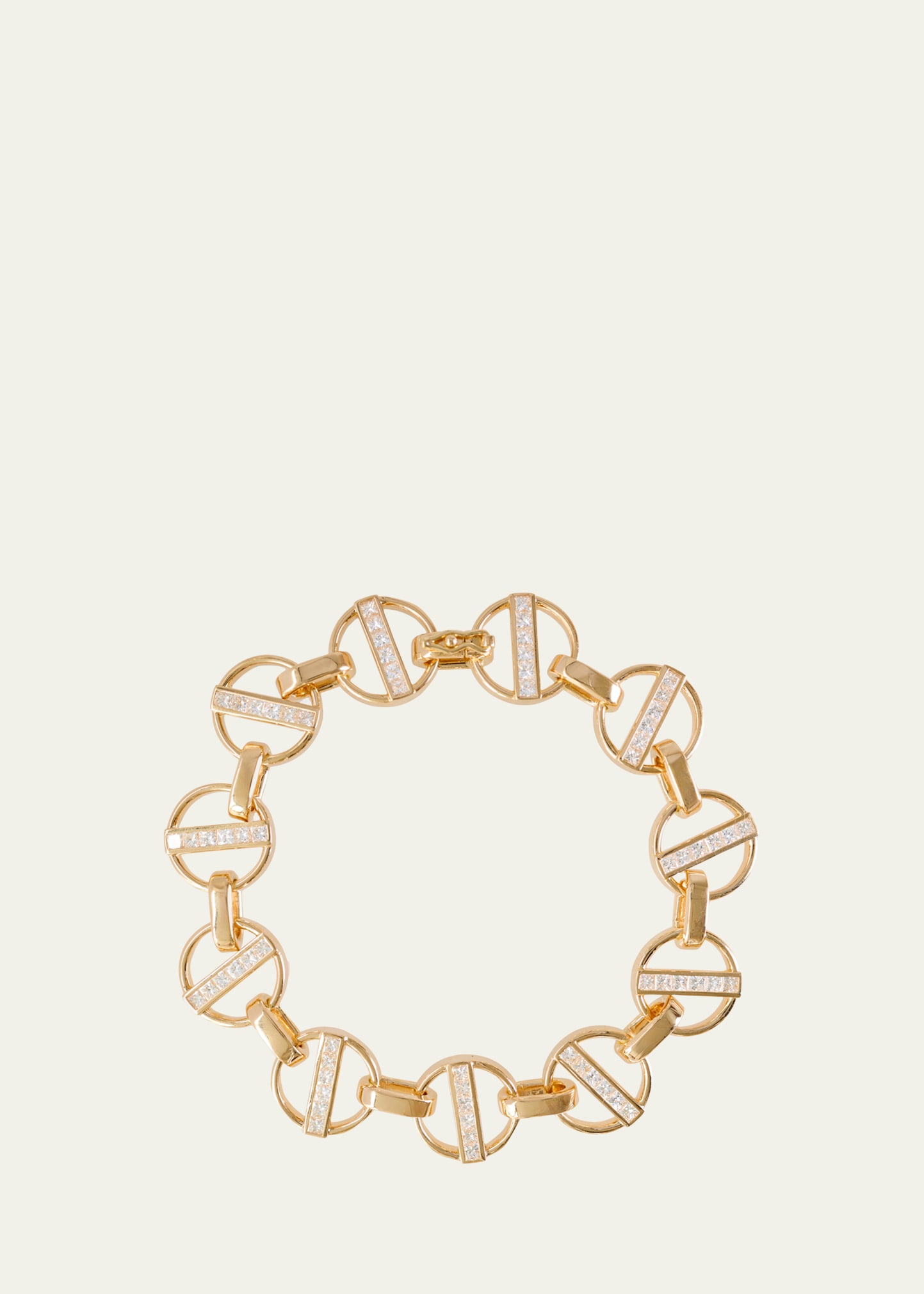18K Gold and Diamond Orbit Link Bracelet, 7.25"