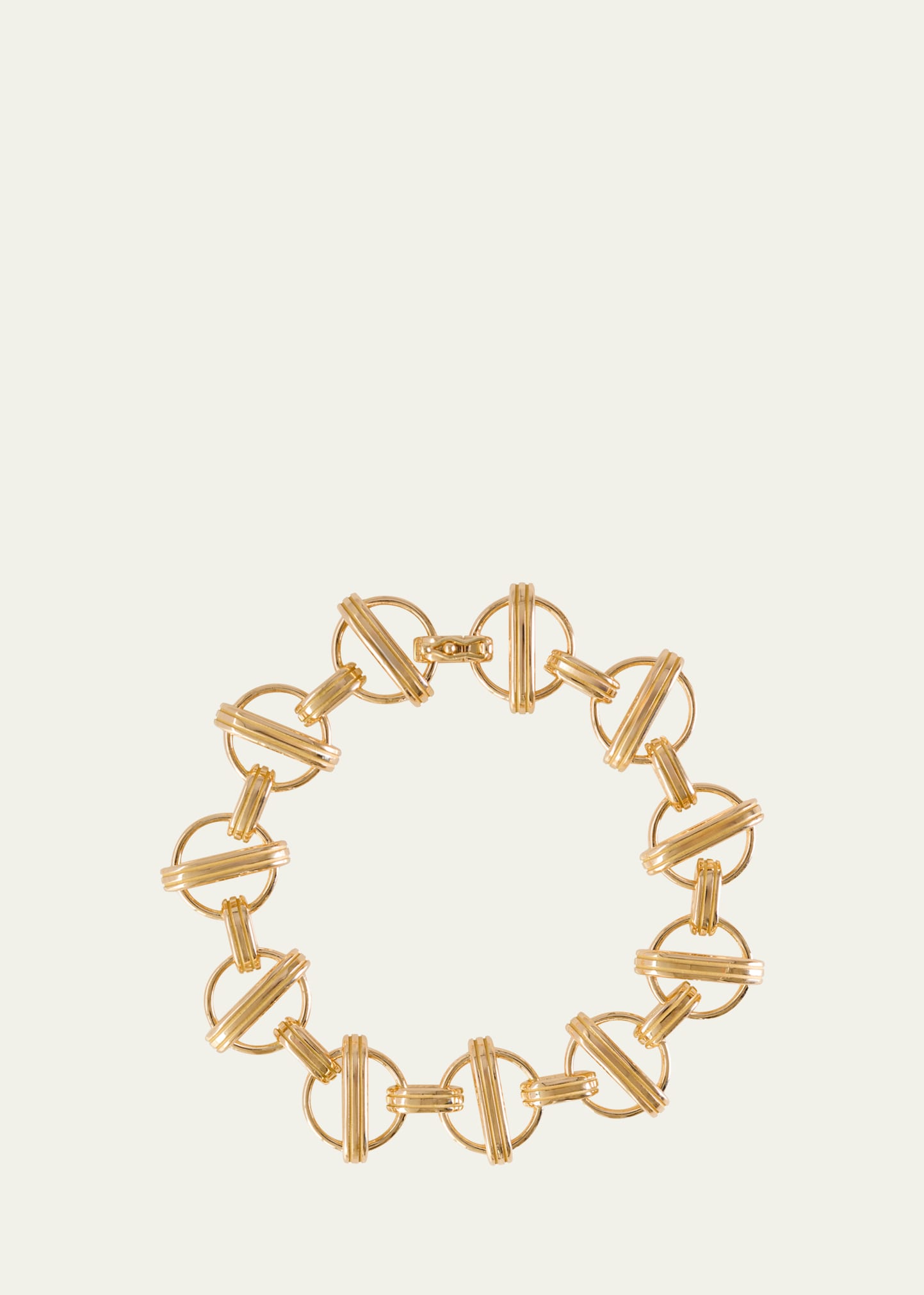 18K Gold Orbit Link Chain Bracelet, 7.25"