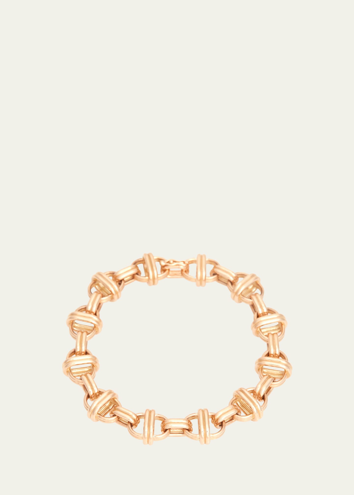 18K Gold Oval Chain Large Link Bracelet, 7.75"