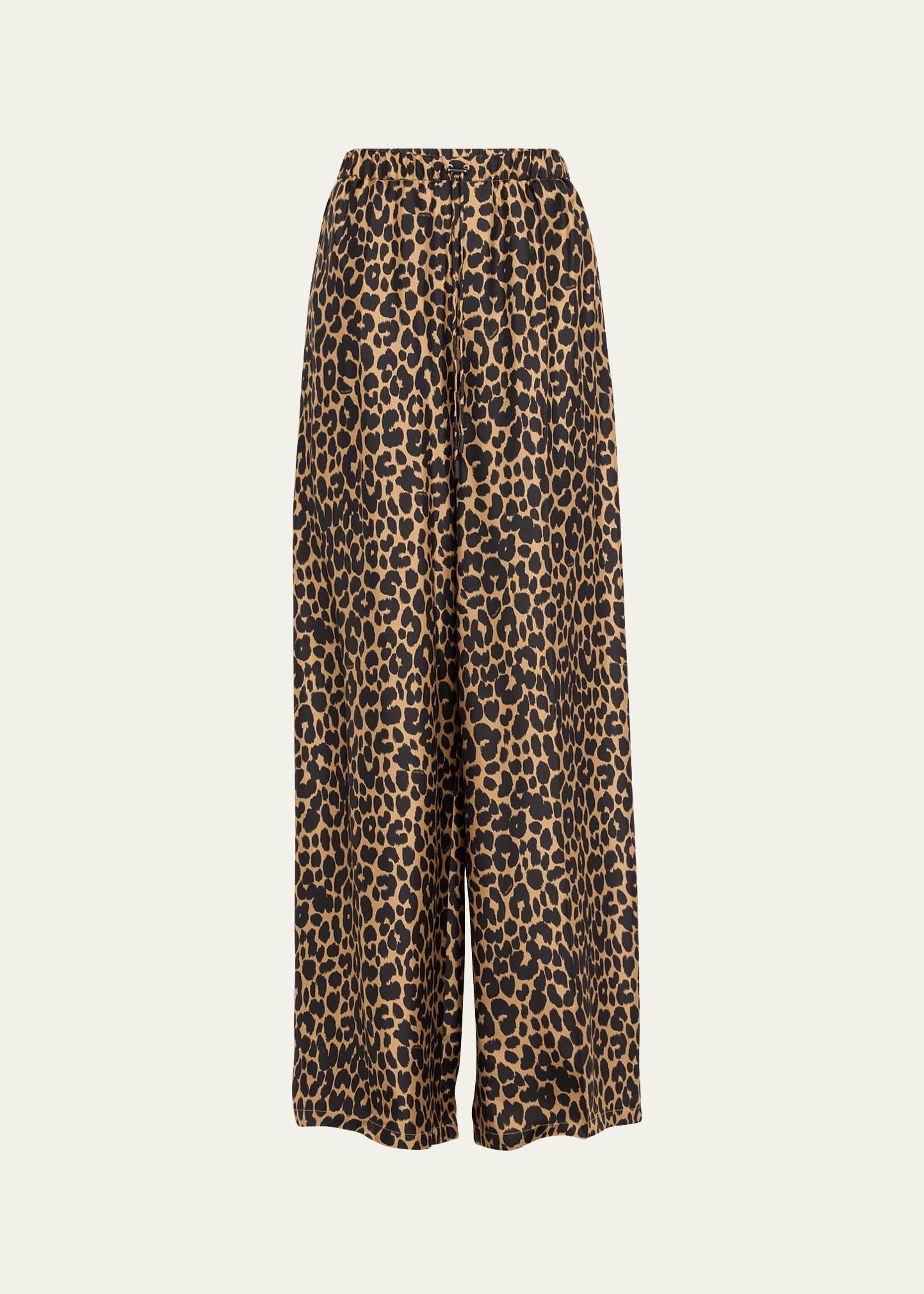 Shop Max Mara Ghinea Wide-leg Leopard Print Trousers In Camel