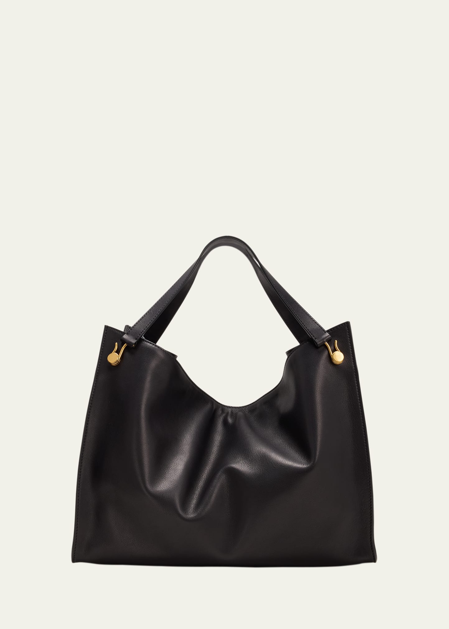 The Row Alexia Tote Bag In Saddle Leather In Black