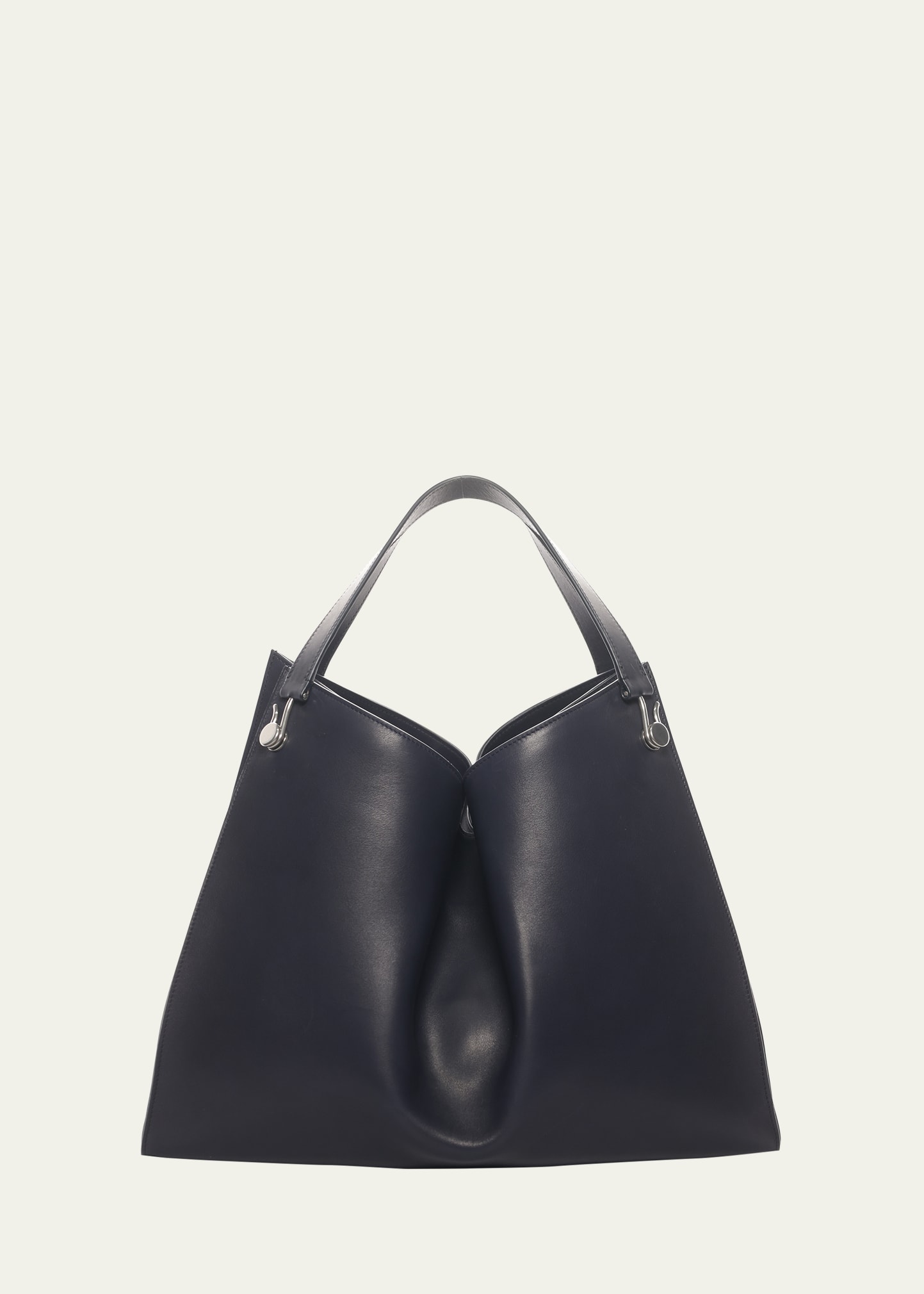 Shop The Row Alexia Tote Bag In Saddle Leather In Marine