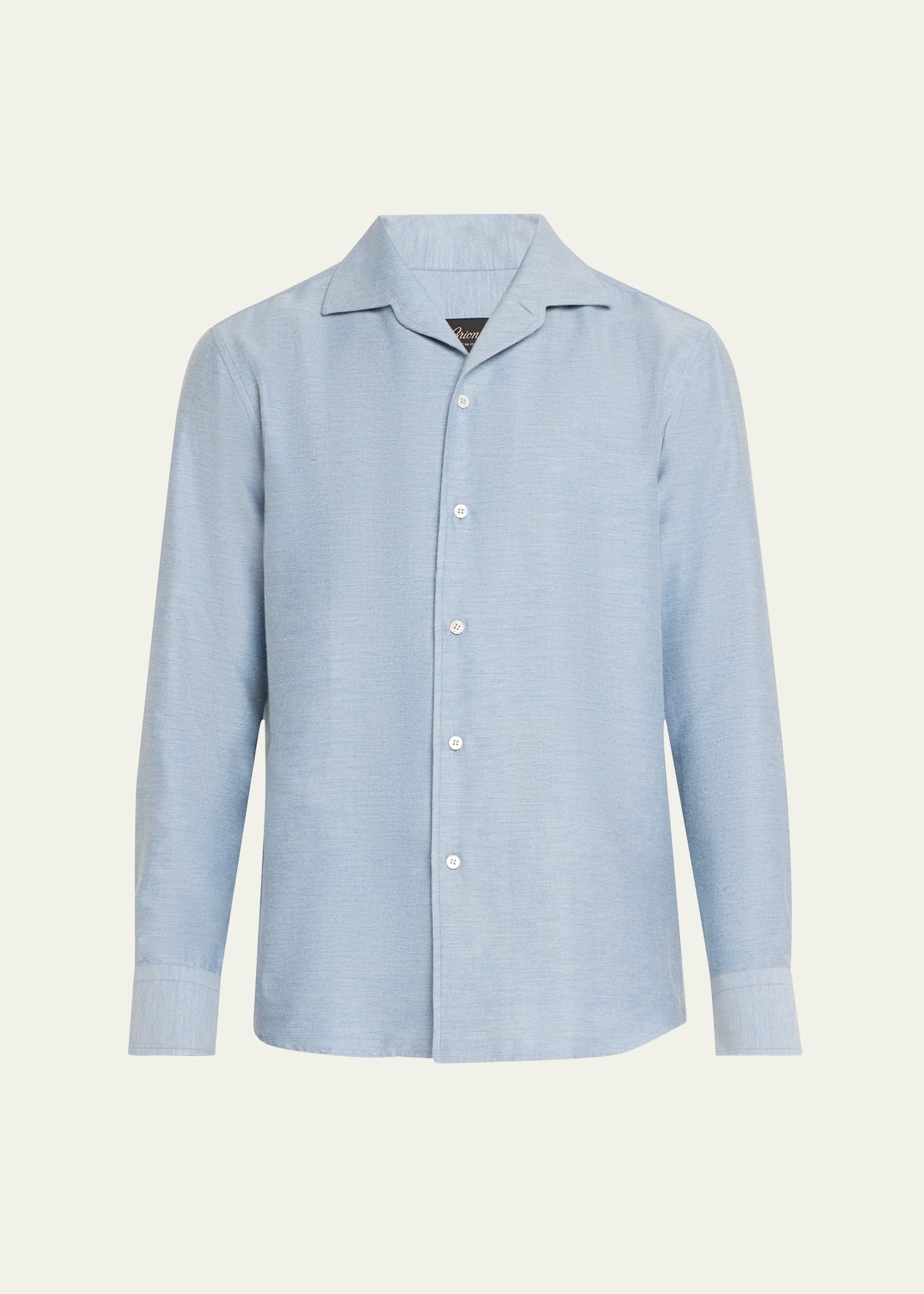 Brioni Men's Cotton Twill Sport Shirt In Bluette