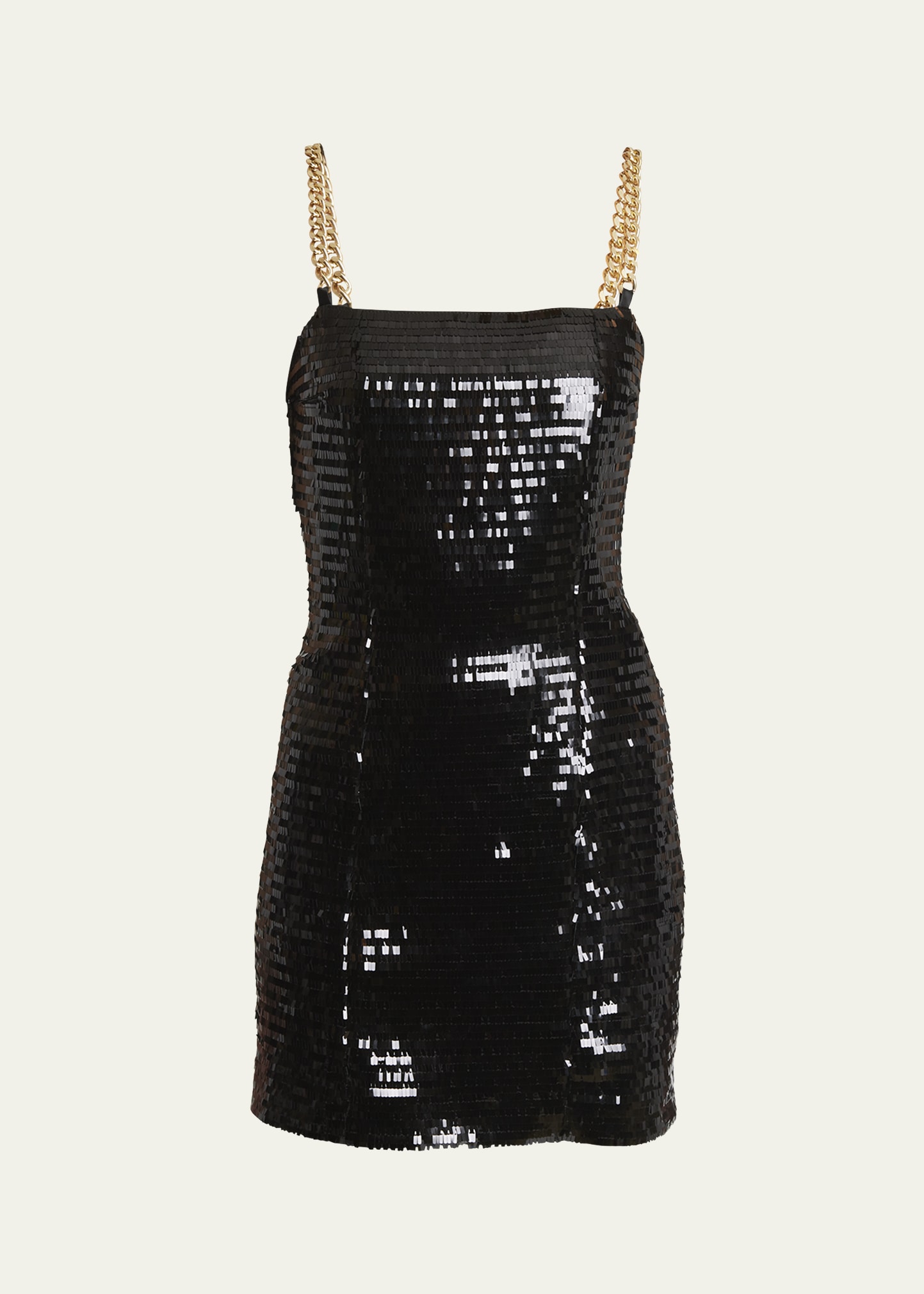Sequin Mini Dress with Chain Strap Detail