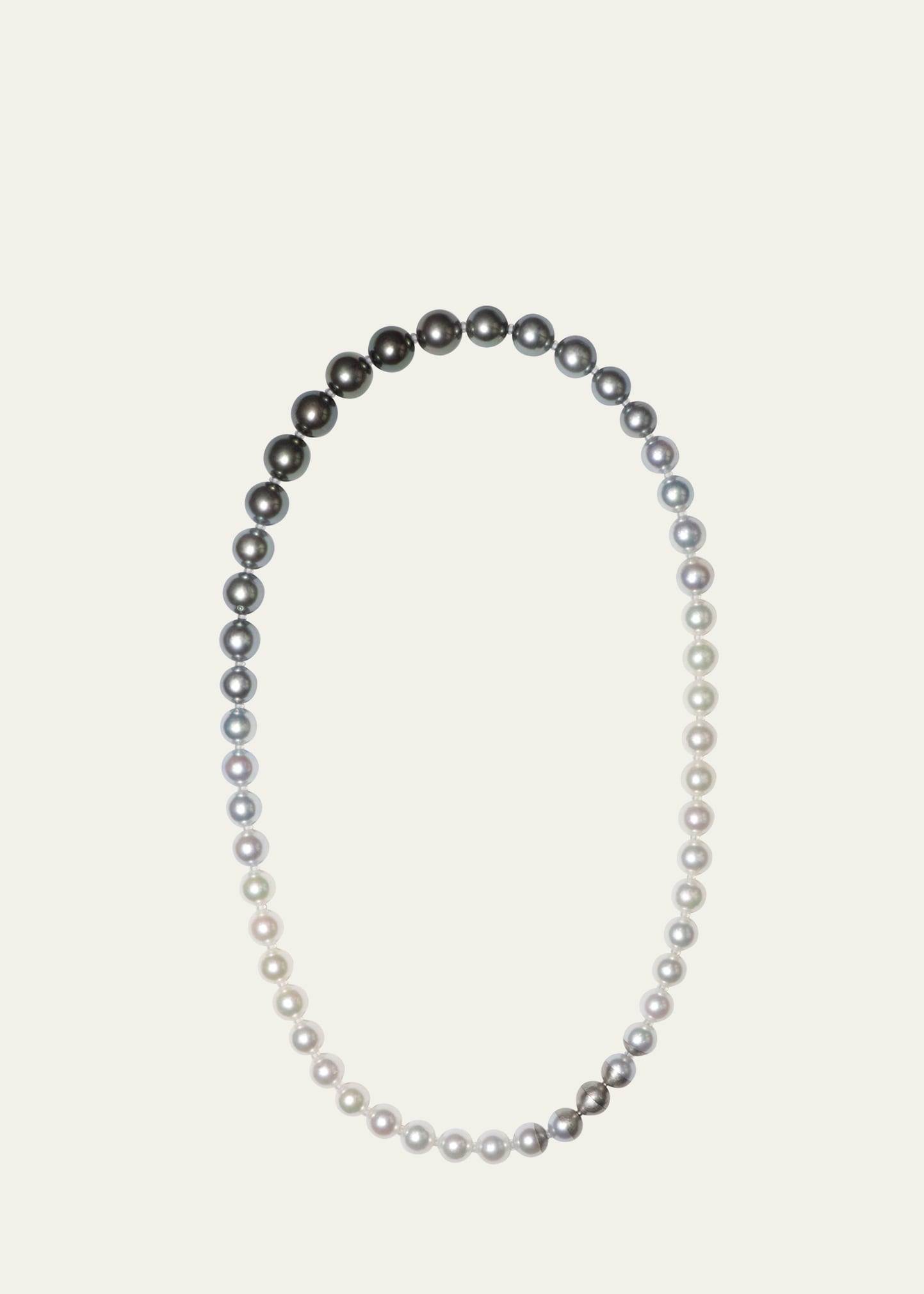 Yutai Platinum Sectional Pearl Necklace With Black Pearls And Cultured Akoya Pearls In Black Multi