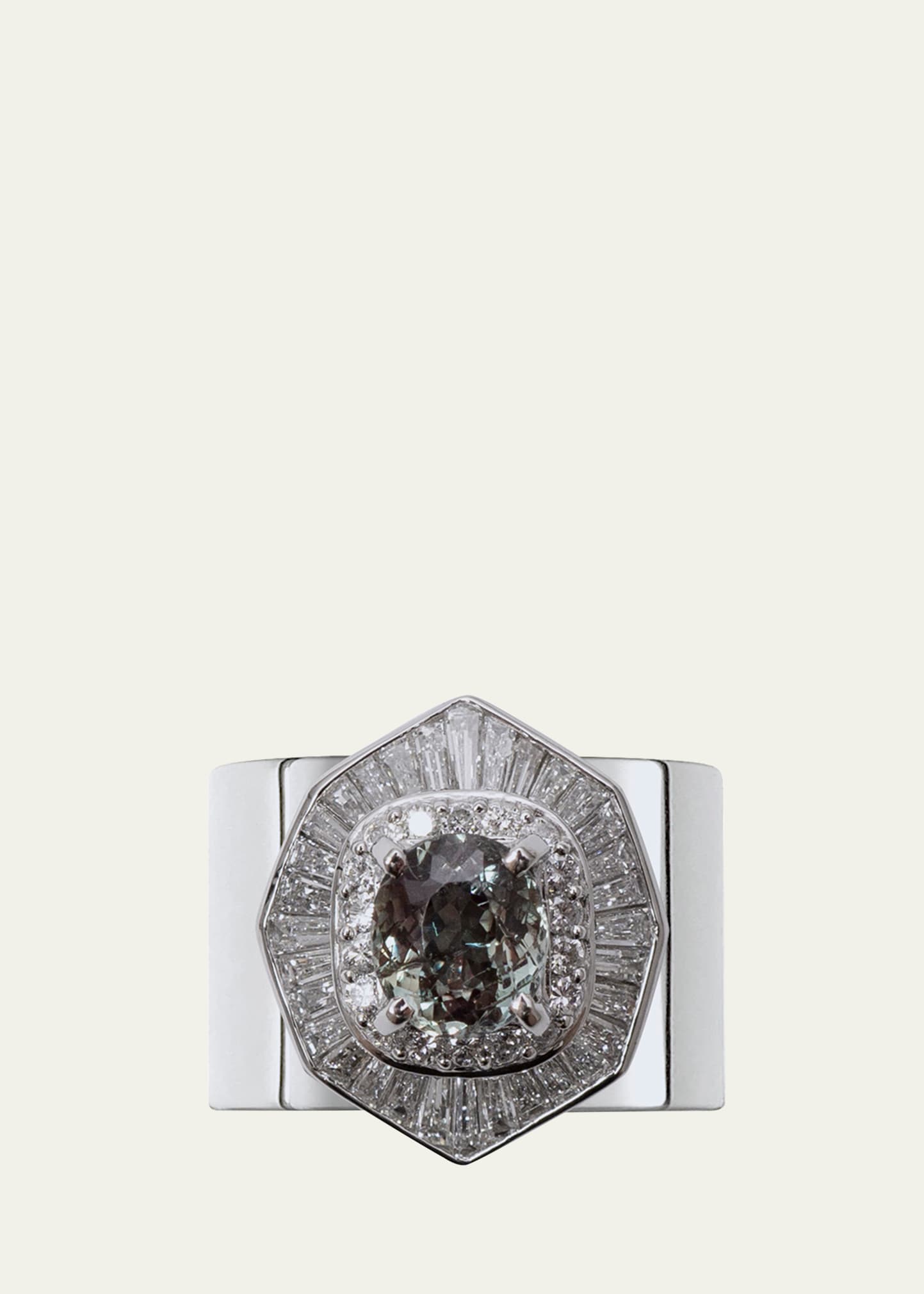 Yutai Platinum Revive Ring With Alexandrite And Diamonds In Metallic