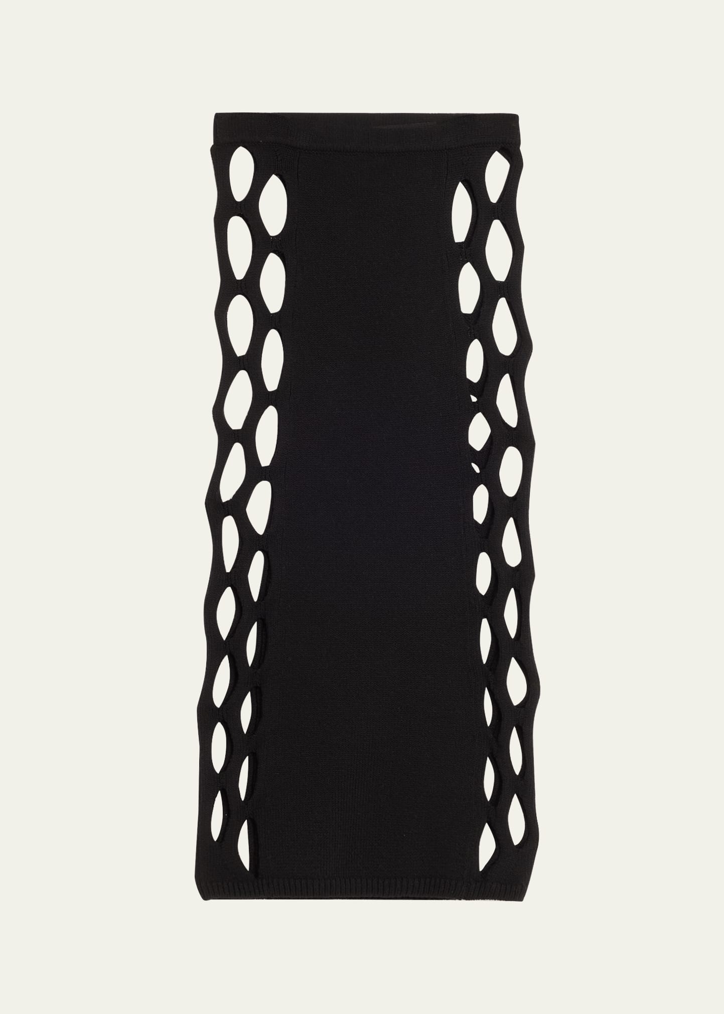 Shop Diotima Steer Cutout Midi Wool Skirt In Black