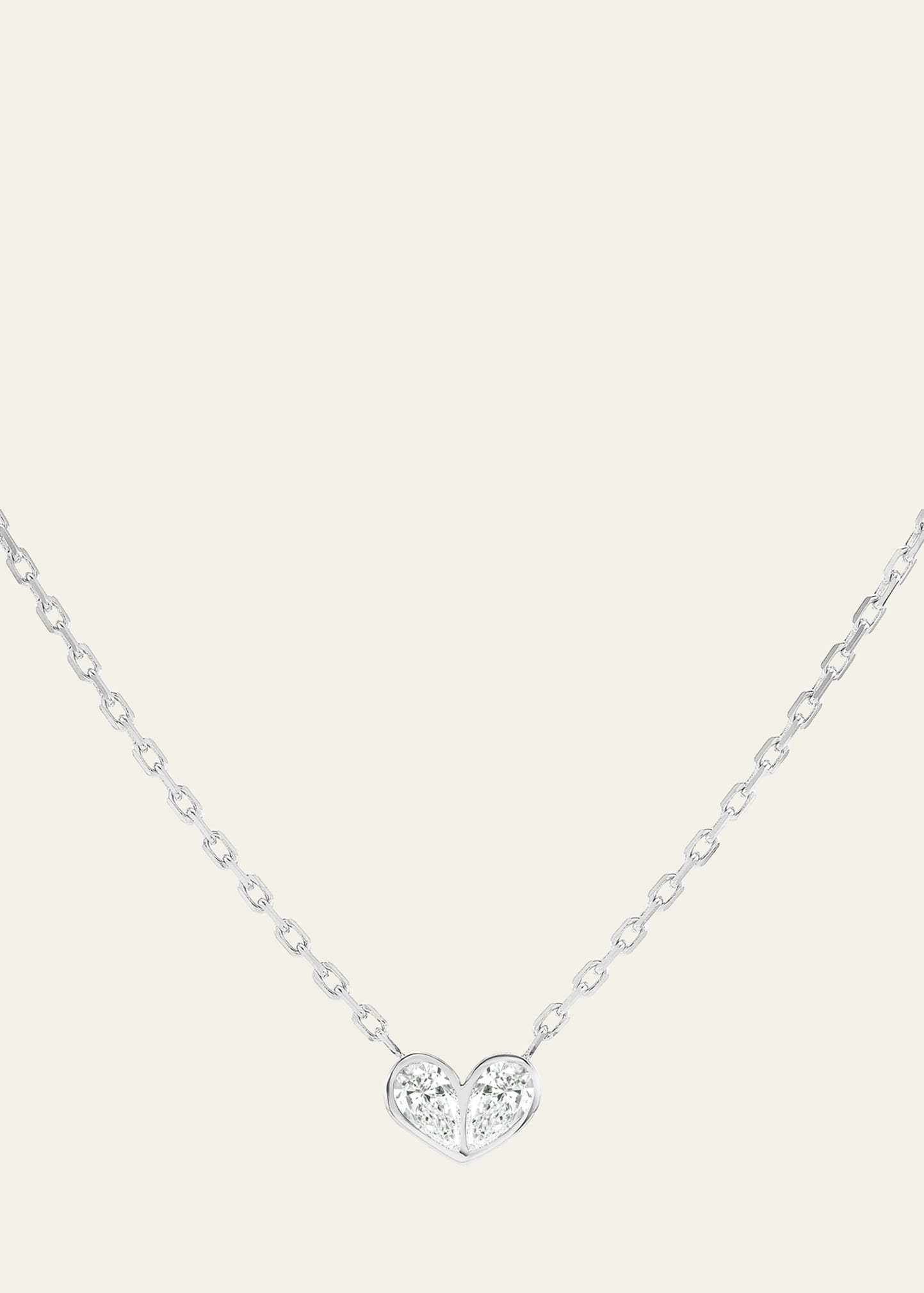 Sweetheart 18K White Gold and Diamond Necklace, 16"