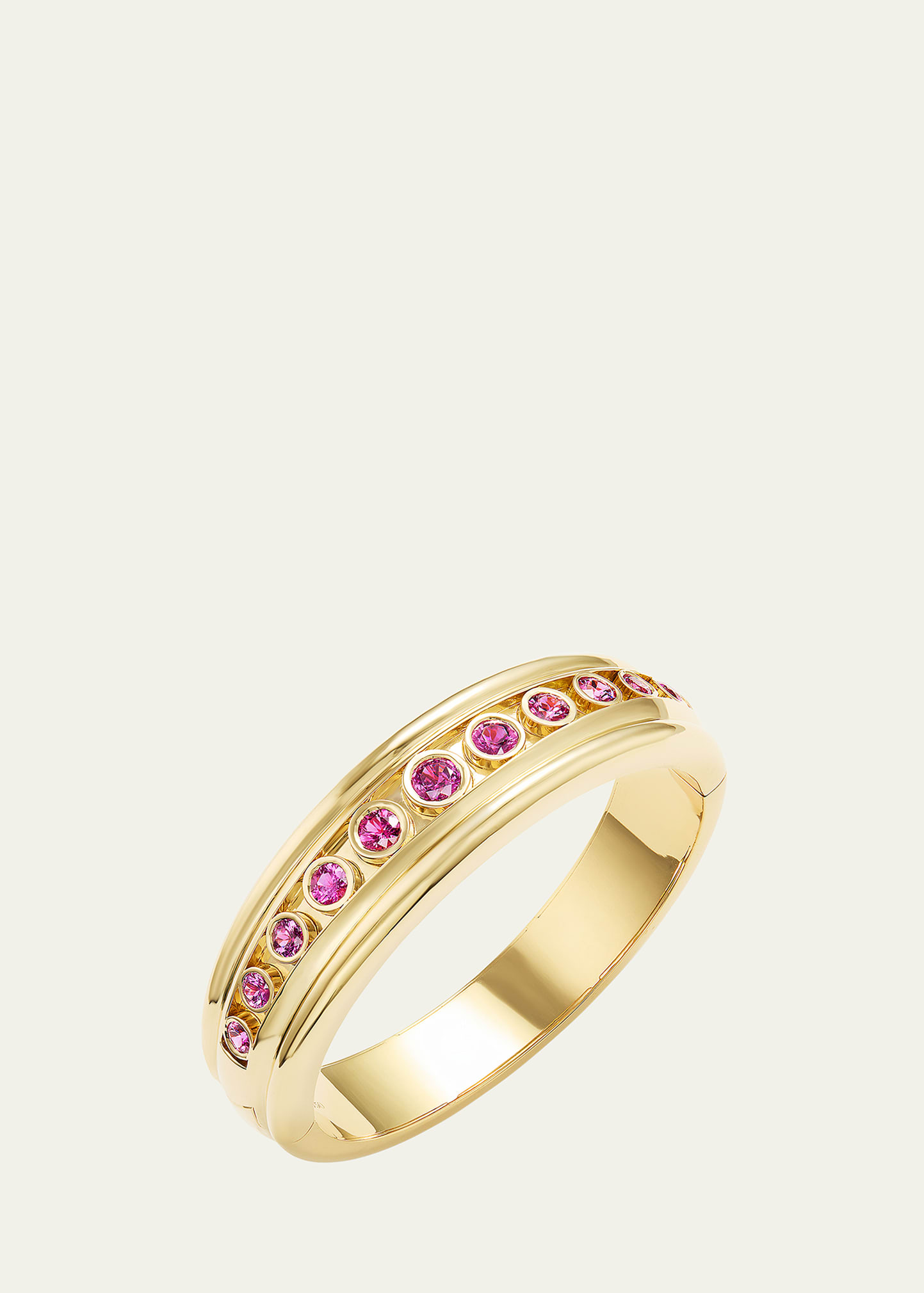 Unheated Mozambique Ruby 18K Gold Bangle