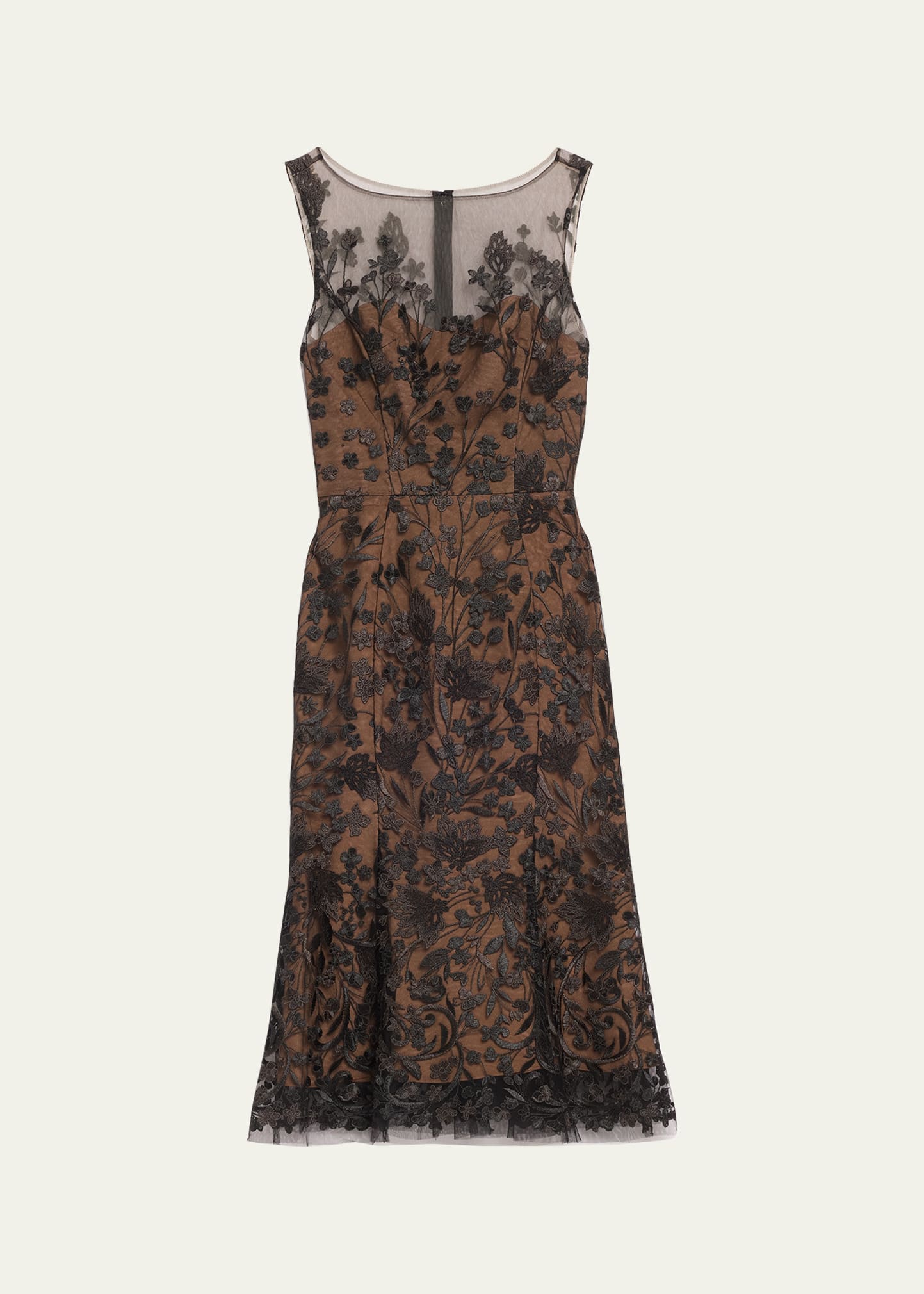 Fil Coupe Embroidered Sheath Dress
