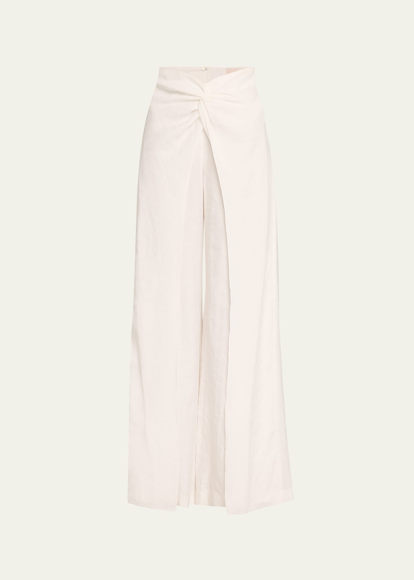 Shop Silvia Tcherassi Canturipe Twisted Wide-leg Pants In White
