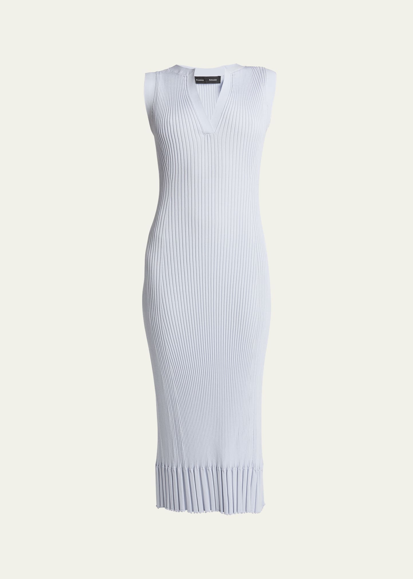 Tatum V-Neck Sleeveless Rib Knit Midi Dress