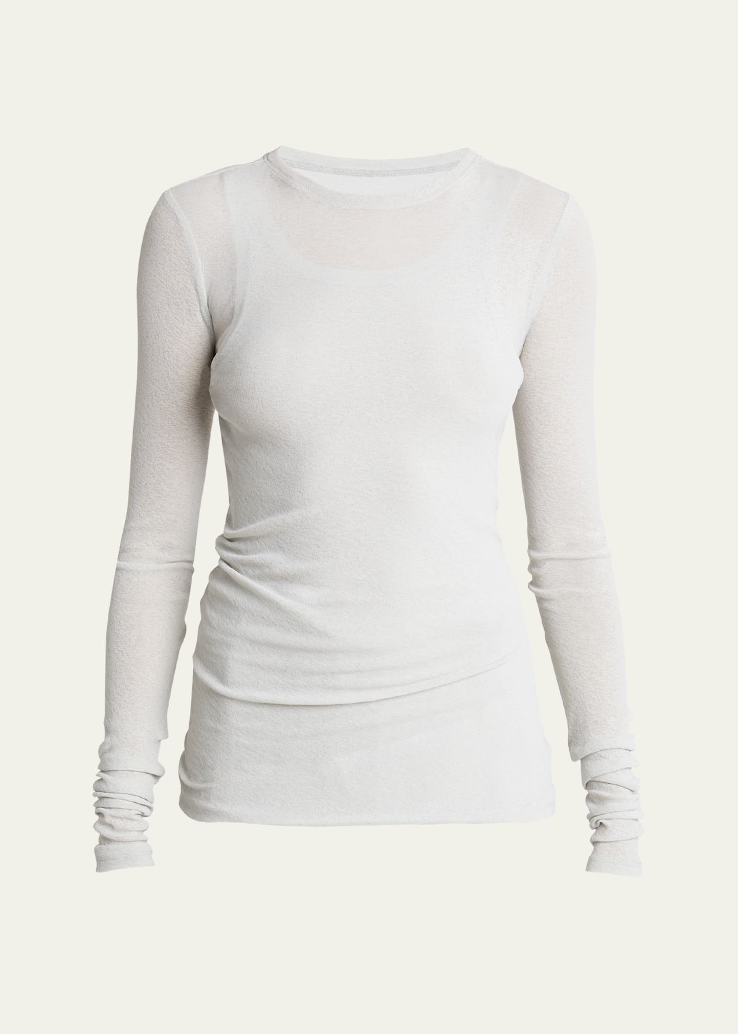 Shop Proenza Schouler Roger Gauzy Jersey Long-sleeve T-shirt In Pale Grey