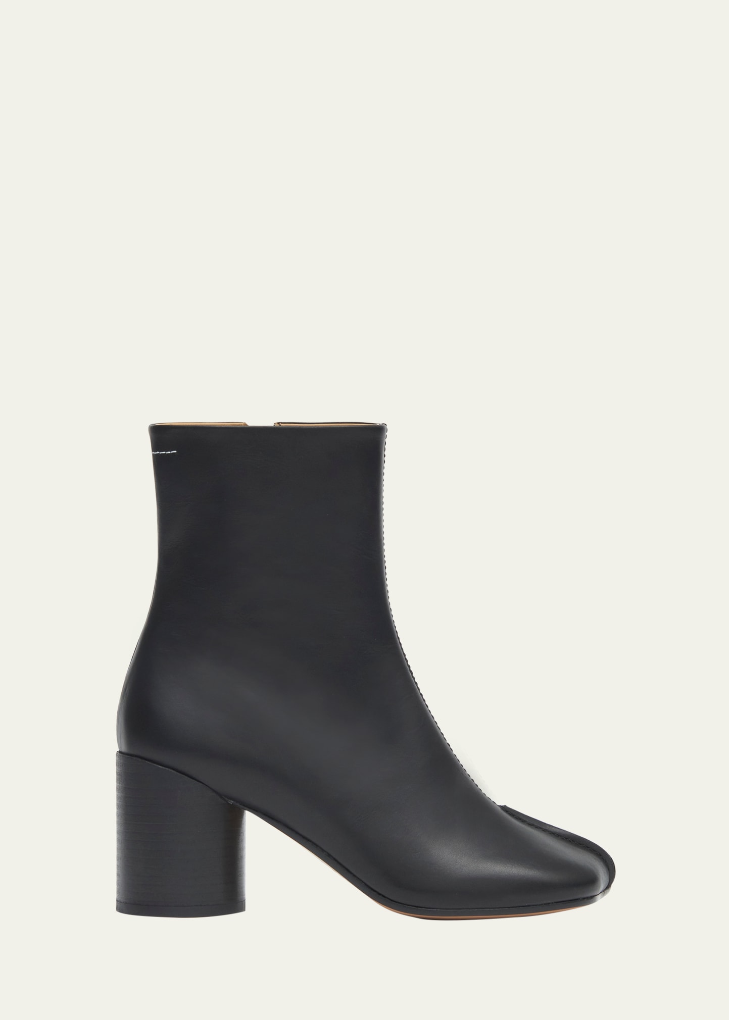 Calfskin Block-Heel Ankle Boots