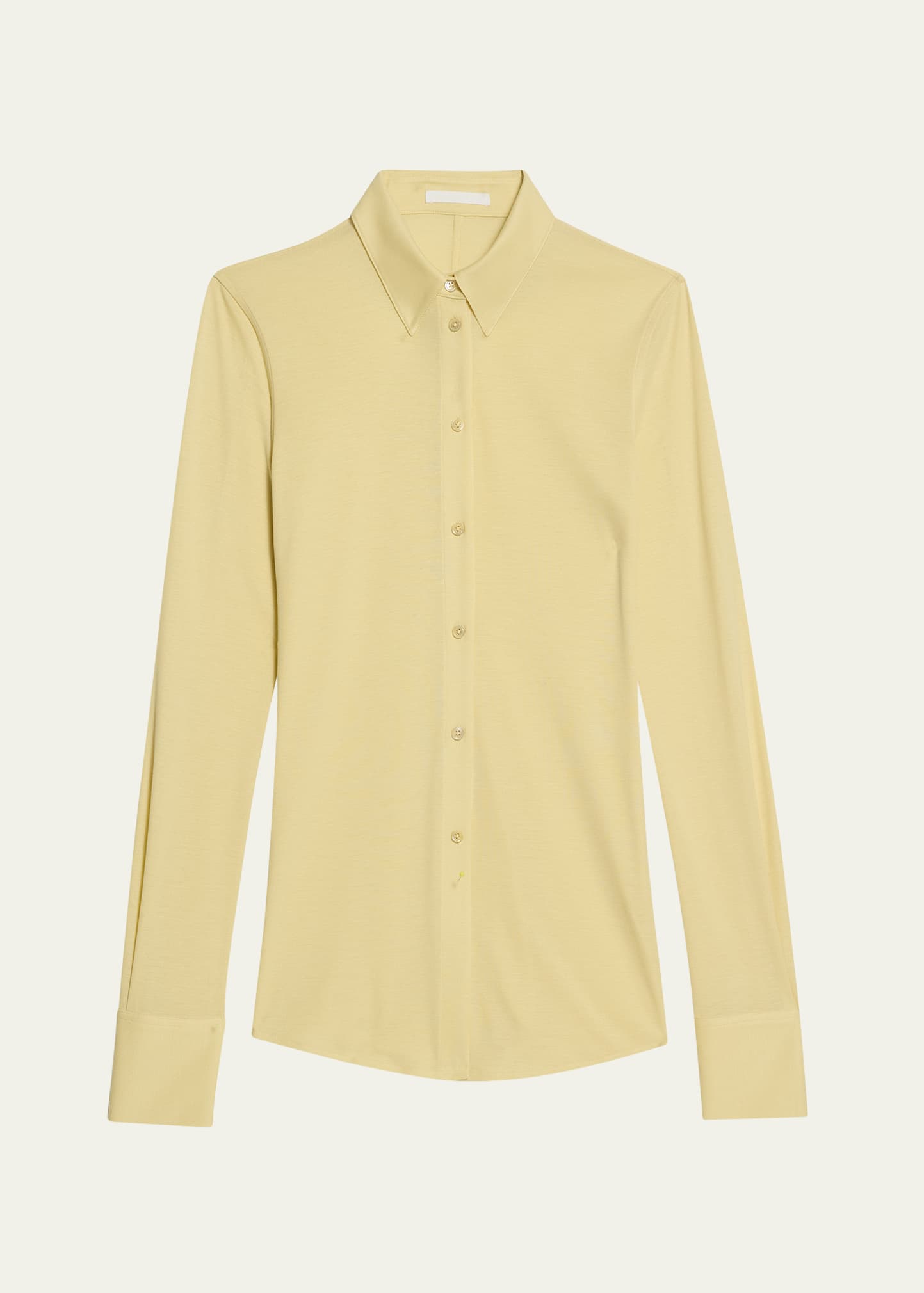 Shop Helmut Lang Button-front Jersey Shirt In Butter