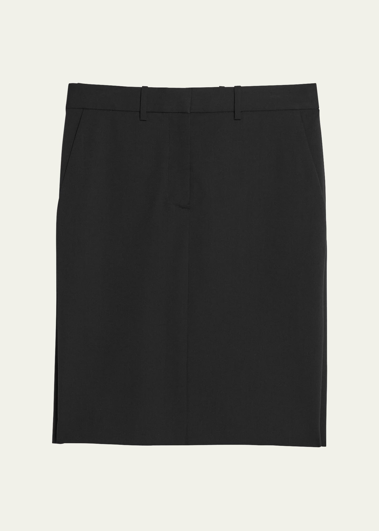 Shop Helmut Lang Wool Zip Pencil Skirt In Blk