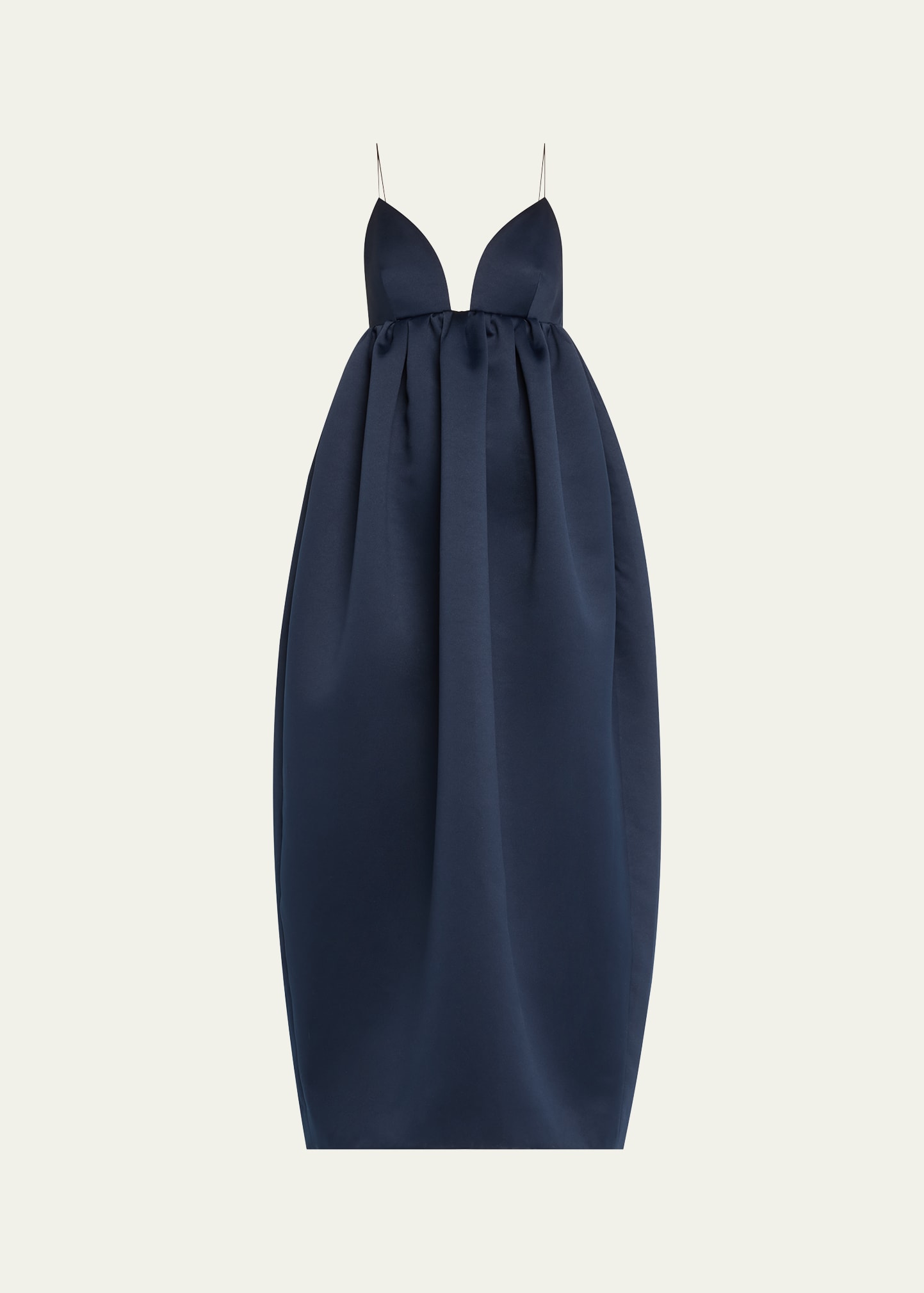 Shop Adam Lippes Esme Technical Satin Bubble Gown In Navy