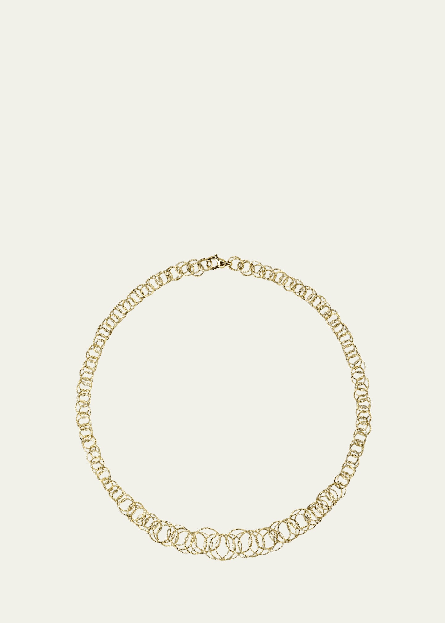 Buccellati Hawaii Variegated Link 18k Yellow Gold Short Necklace, 45cm In Gray