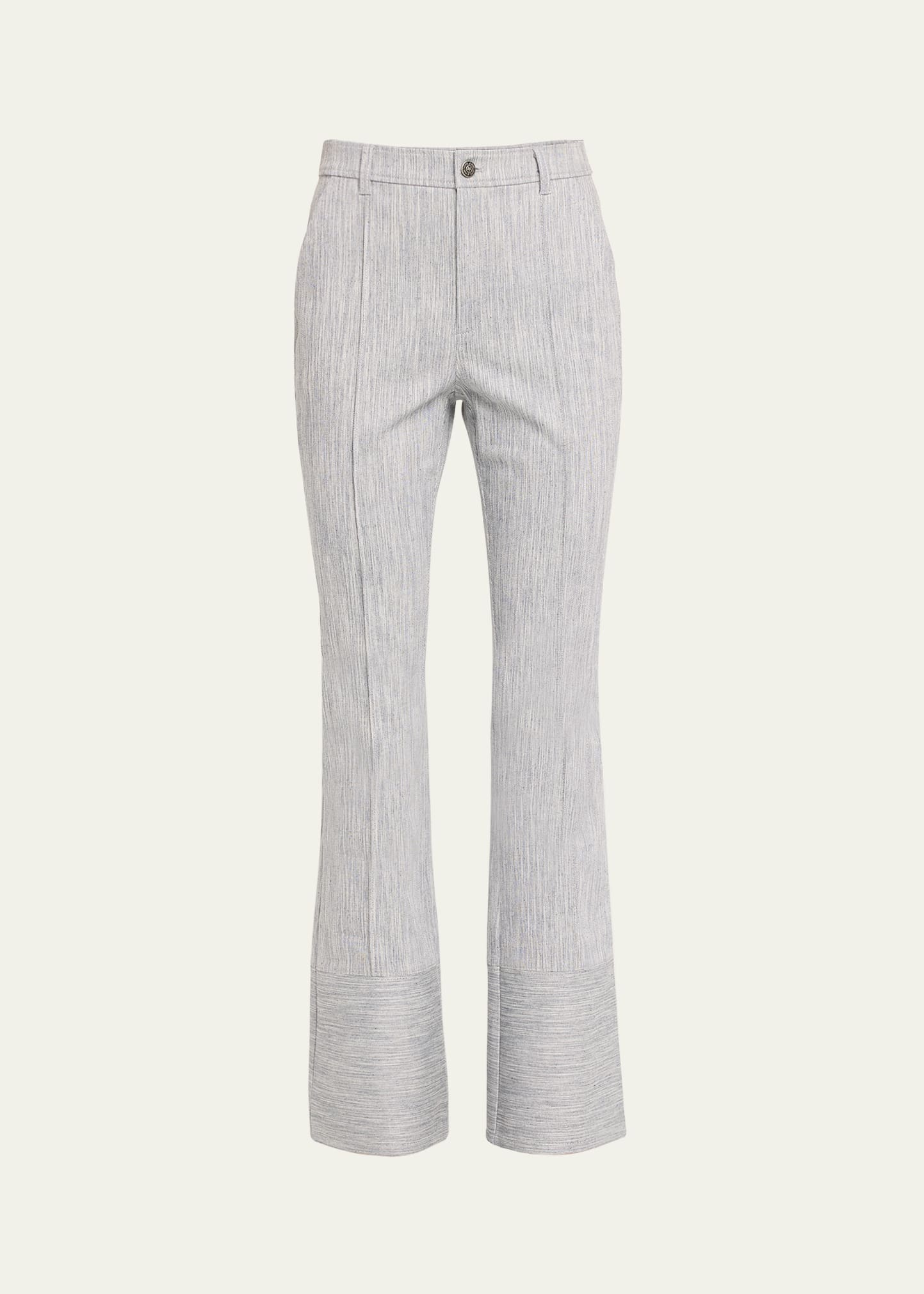 Shop Cinq À Sept Evelyn Two-tone Flare Pants In Indigowhite