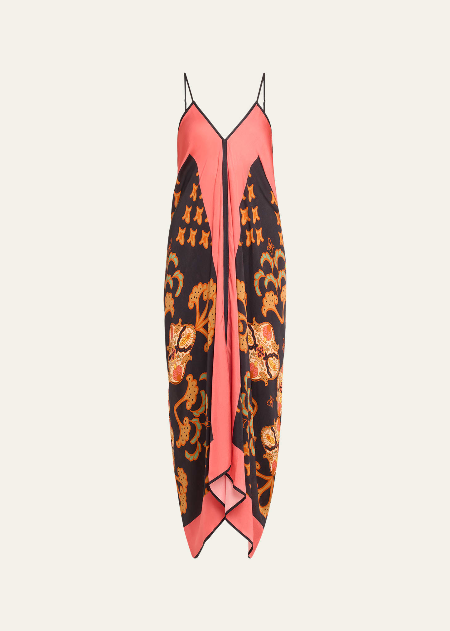 Verandah Hand-draped Island Maxi Dress In Orange
