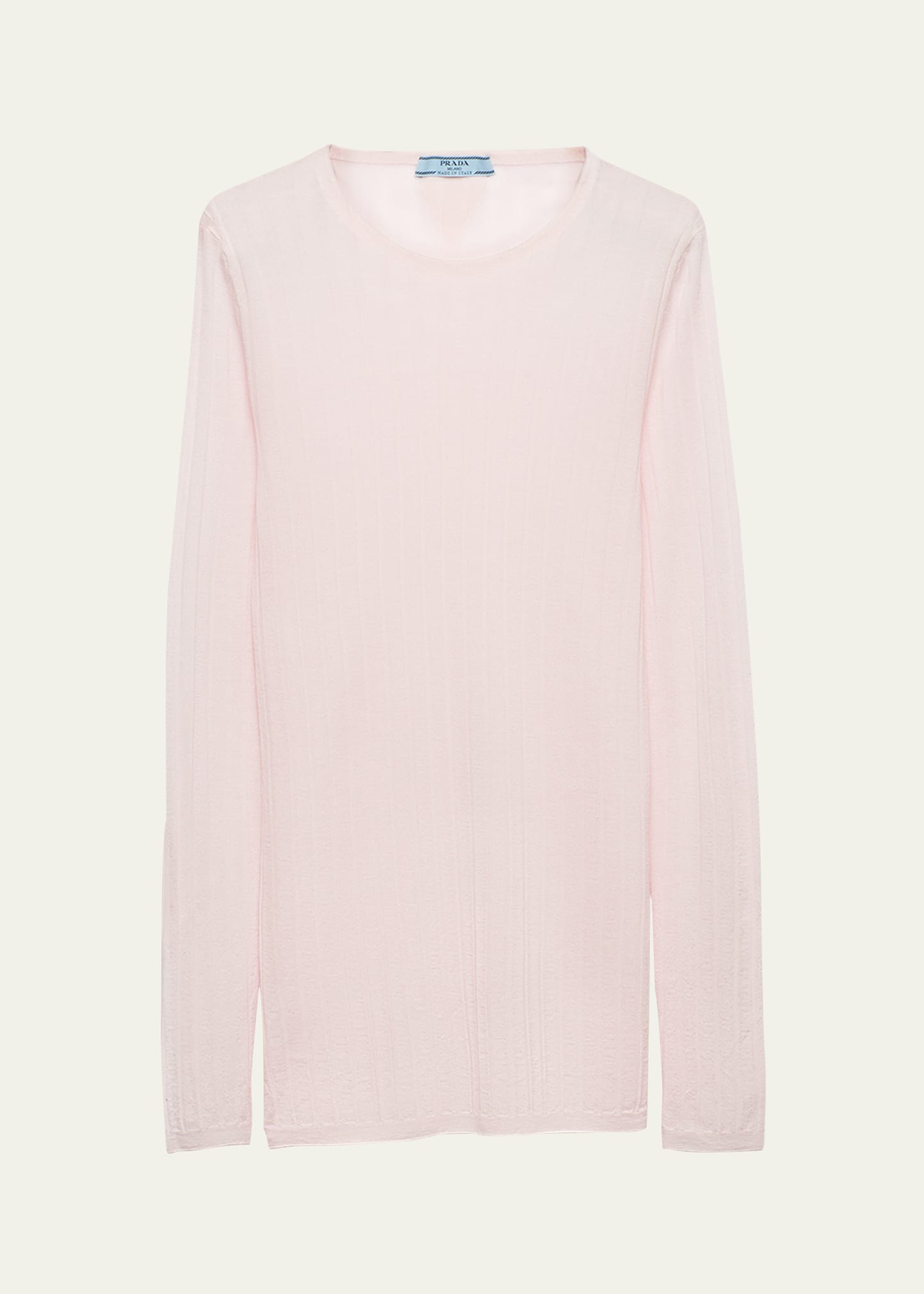 Shop Prada Superfine Cashmere And Silk Slim-fit Sweater In F0028 Rosa