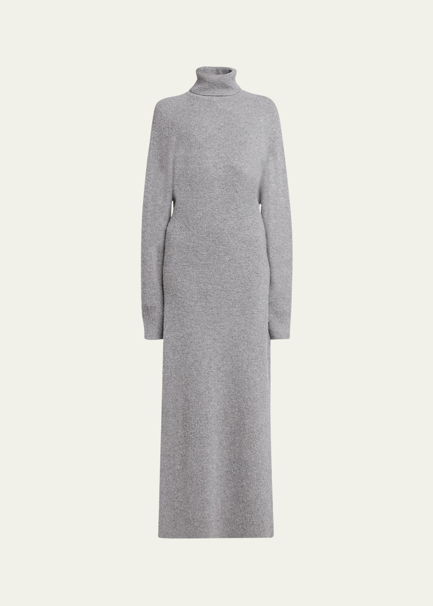 Golden Goose Journey Wool Turtleneck Maxi Dress In Grey Melange