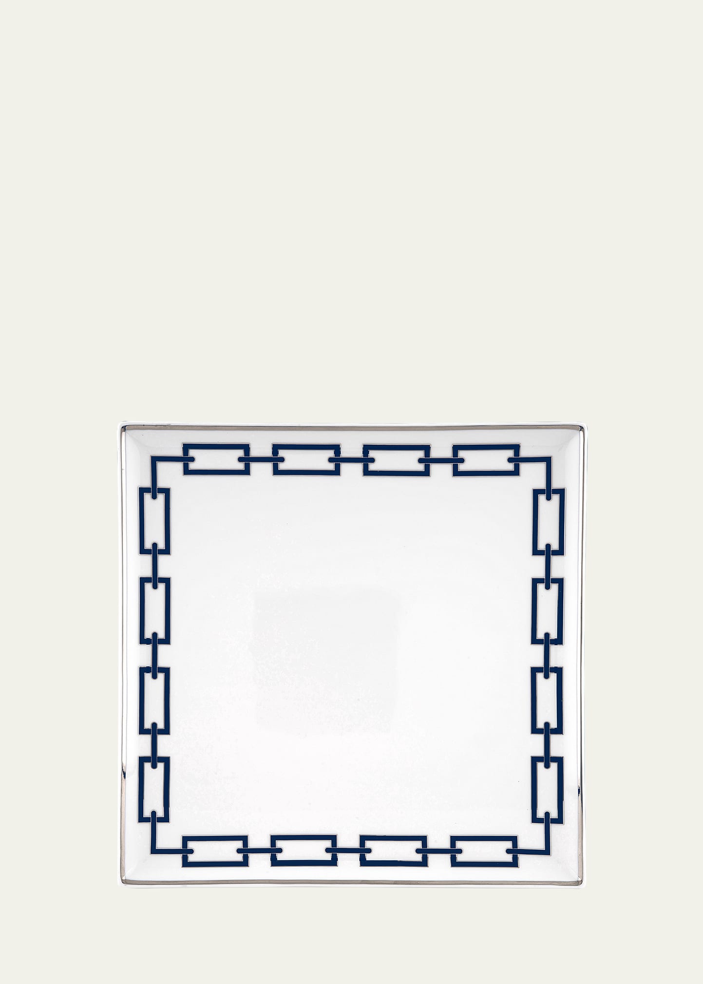 Ginori 1735 Catene Blue Squared Plate In Sapphire