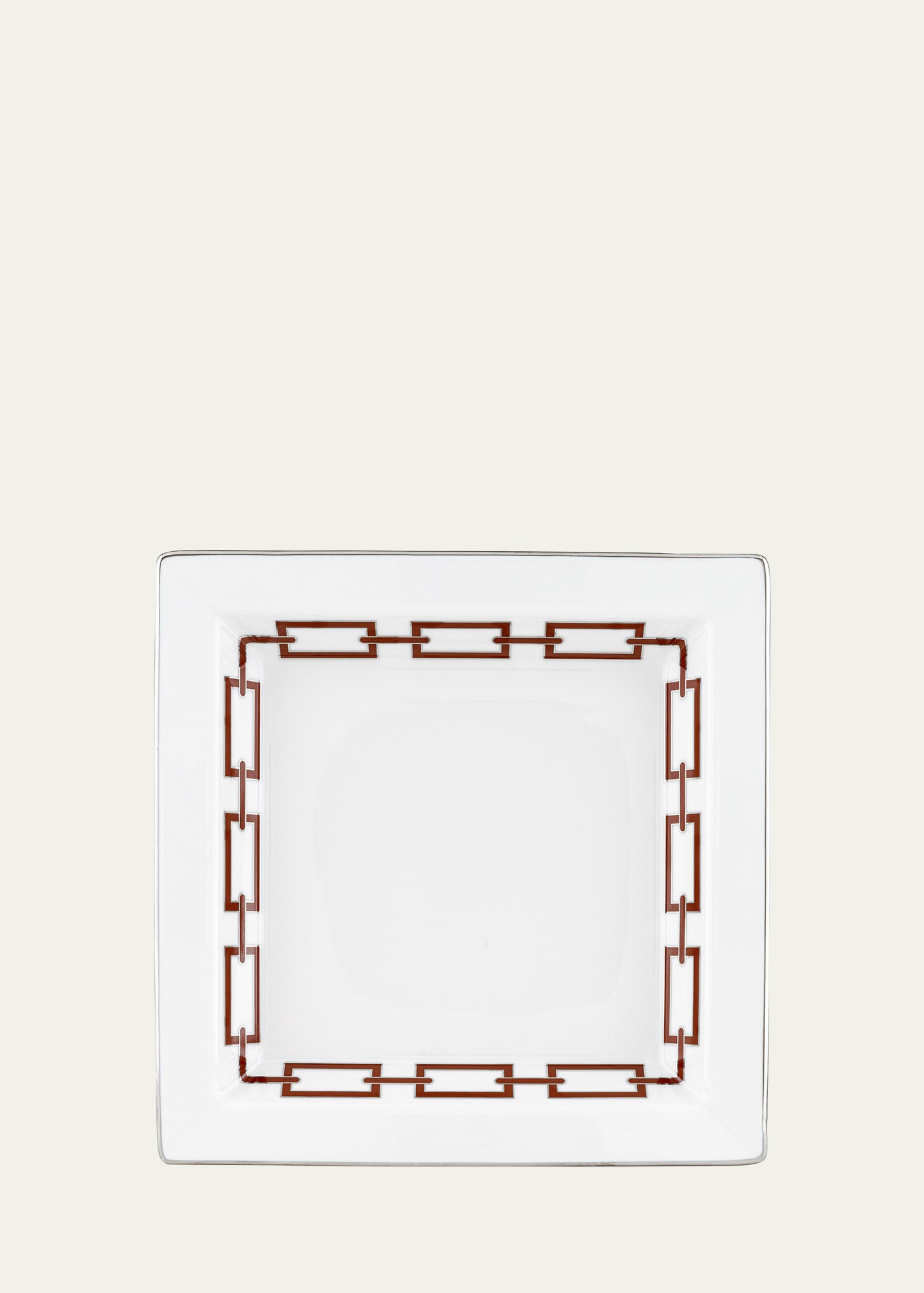 Ginori 1735 Catene Scarlatto Large Square Change Tray In Scarlet