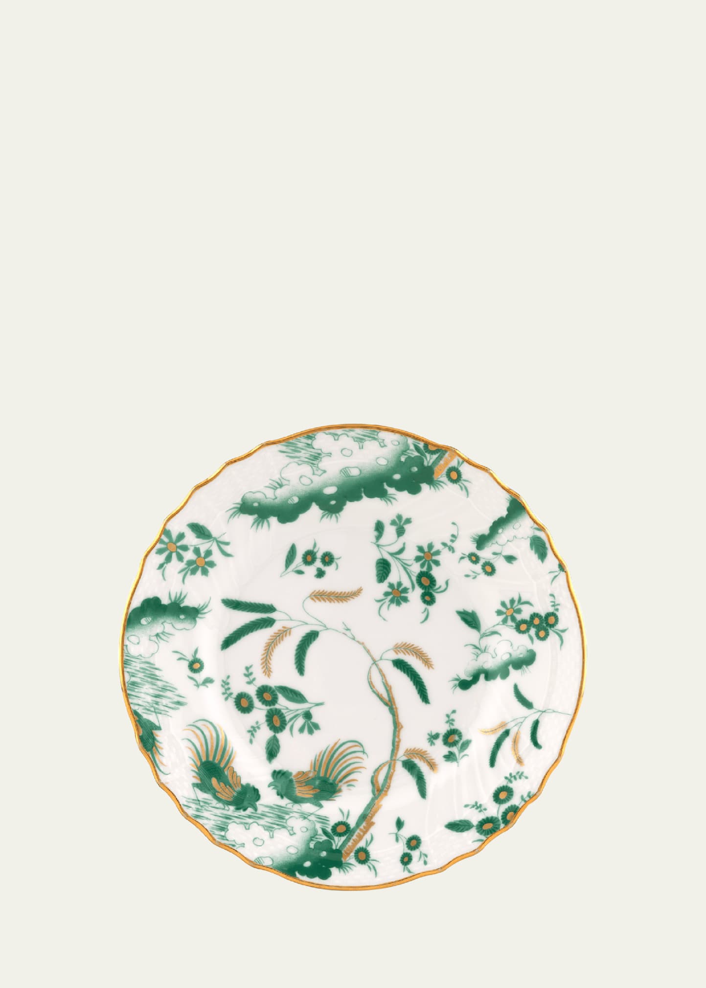 Ginori 1735 Oro Di Doccia Giada Bread Plate In Gldgrn