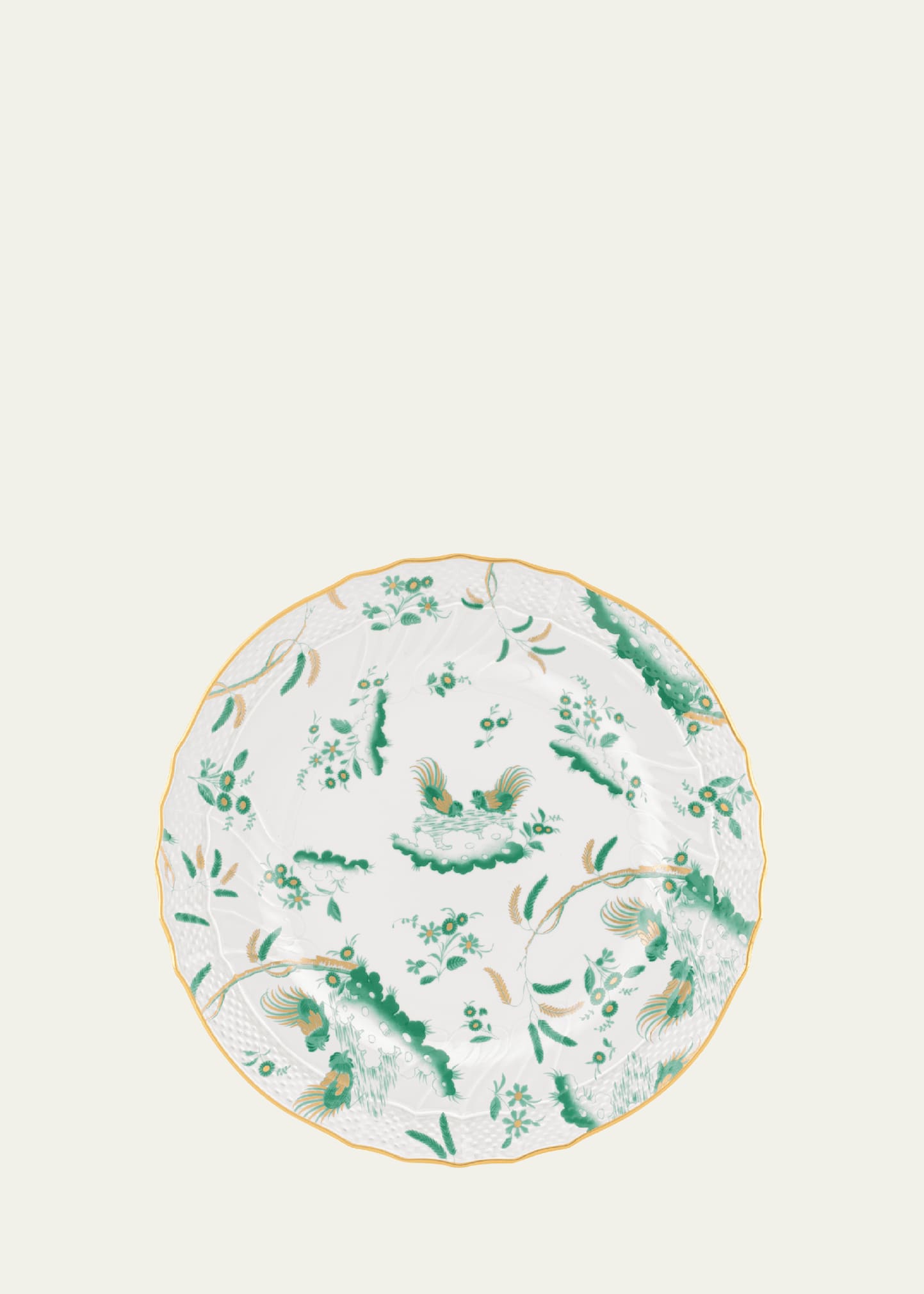 Ginori 1735 Oro Di Doccia Flat Plate, Giada In Gldgrn