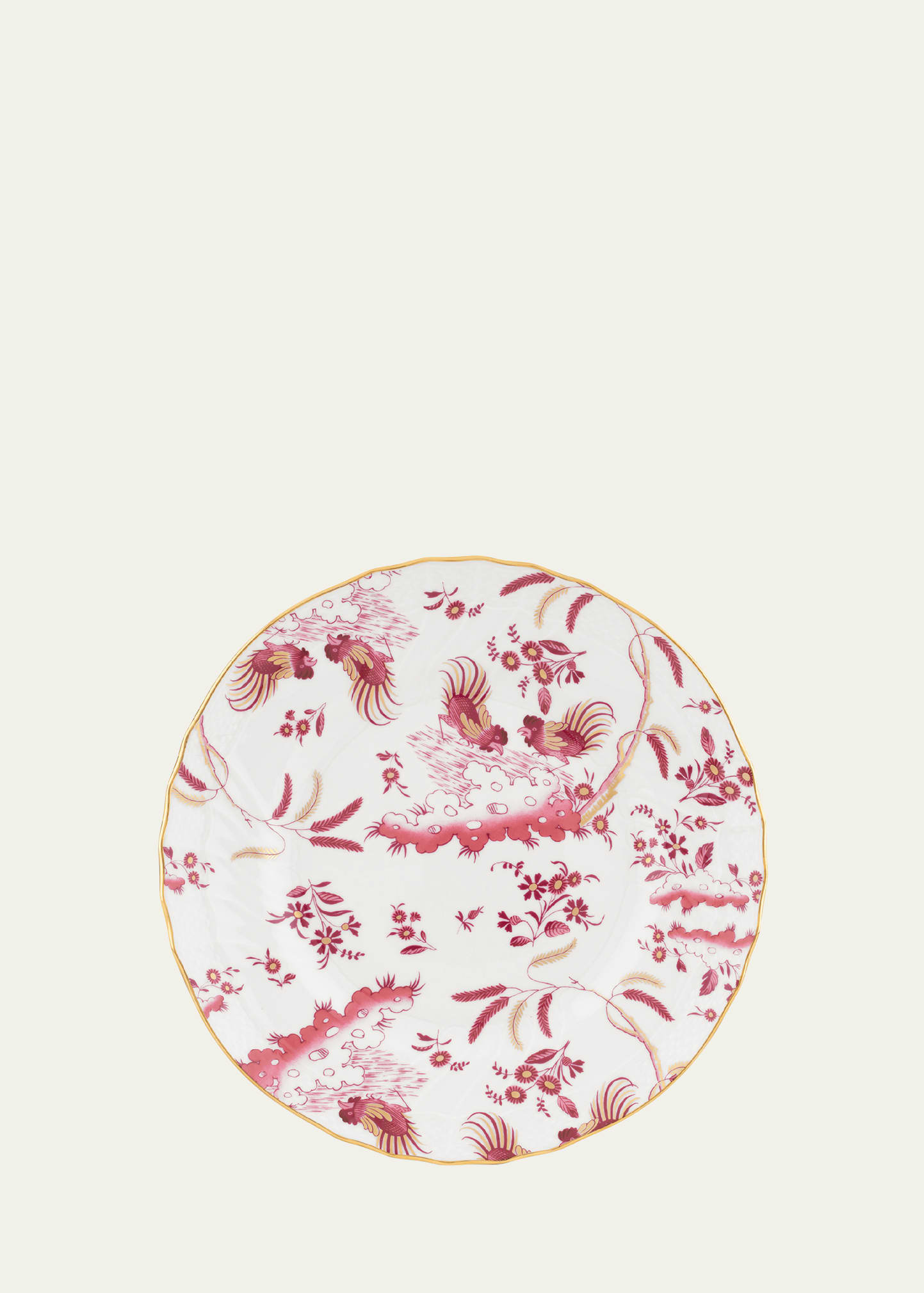 Ginori 1735 Oro Di Doccia Magenta Flat Dessert Plate In Gldmagnt
