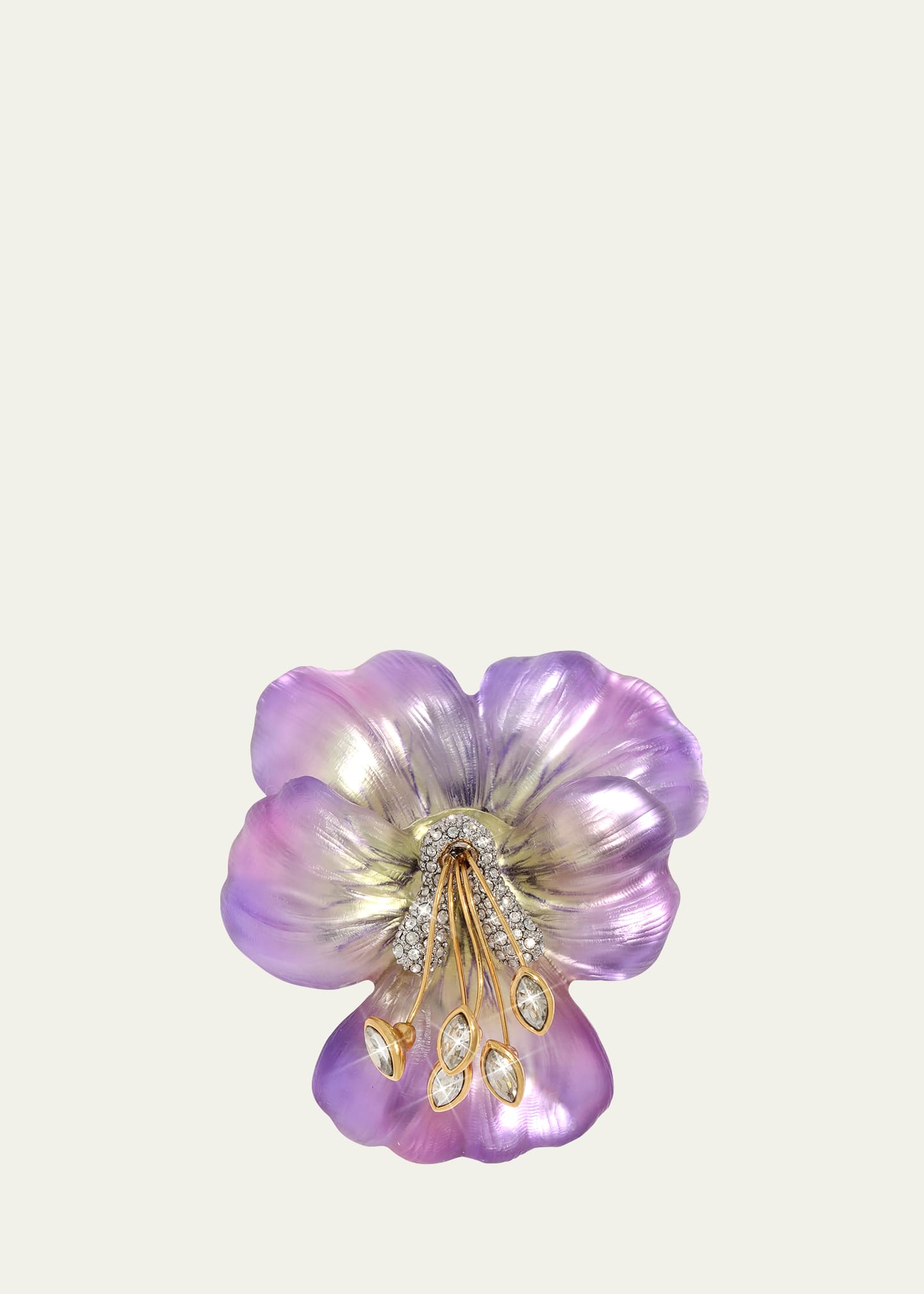 Pansy Lucite Crystal Pin