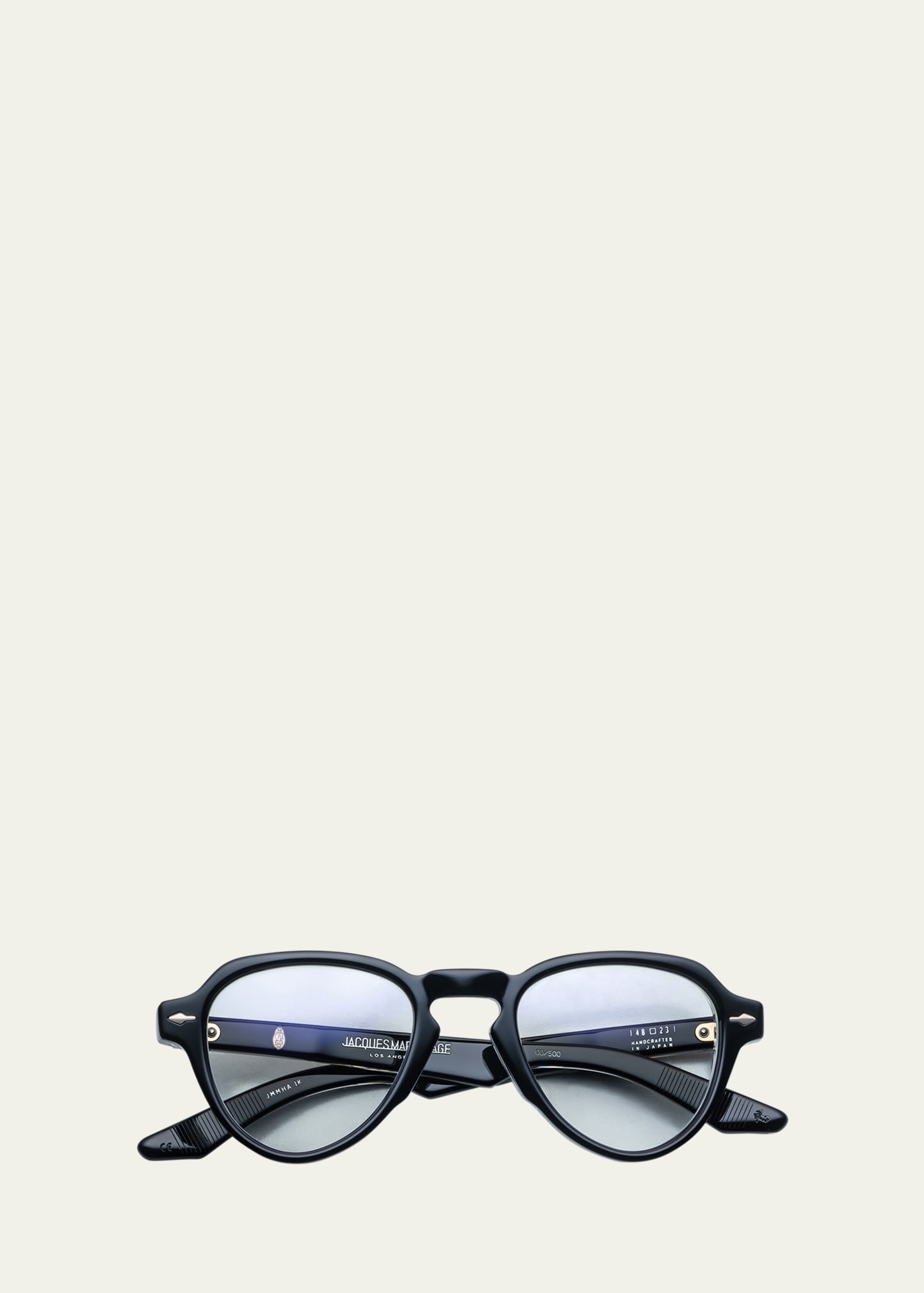 Shop Jacques Marie Mage Men's Hatfield Acetate Oval Sunglasses In 1k-maverick