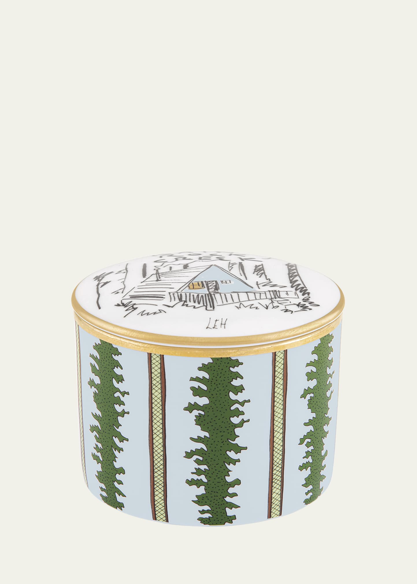 Ginori 1735 Rain Rock Creek Porcelain Box In Multicolor