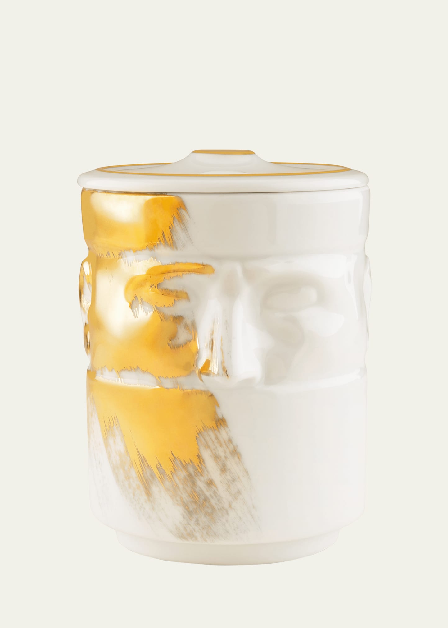 Ginori 1735 The Companion Candleholder, White/gold - Lcdc Collection In Gold Edition