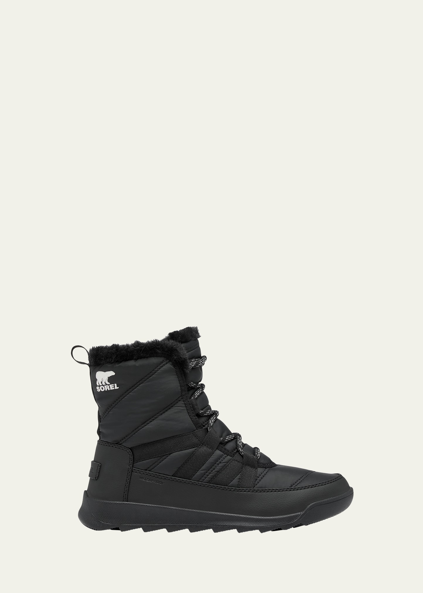 Sorel Whitney Quilted Nylon Winter Booties In Black, Quarry
