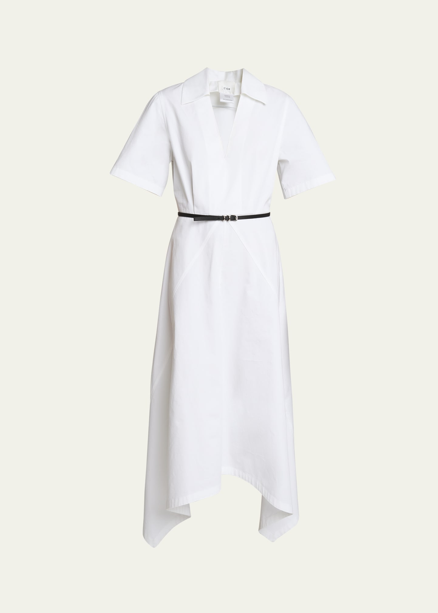 Shop Givenchy Asymmetric Poplin Shirtdress With Belt In White