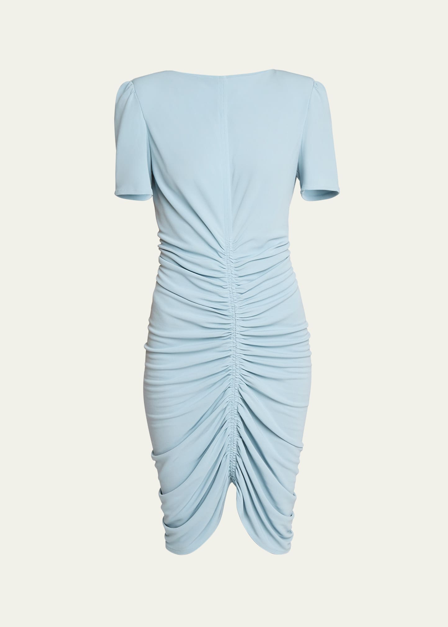 Shop Givenchy Ruched Midi Dress In Sky Blue