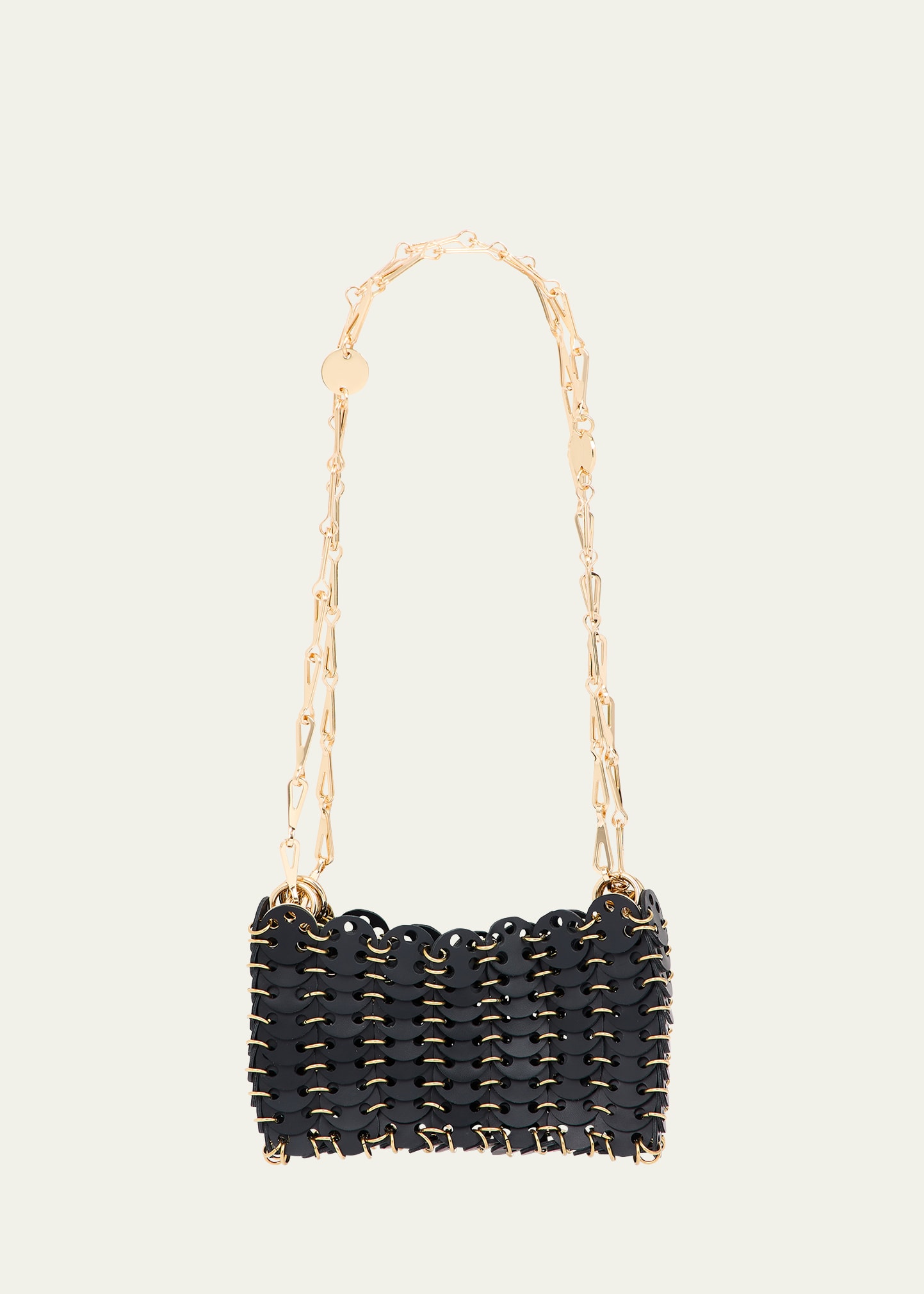 Rabanne Nano 1969 Shoulder Bag In Black/gold