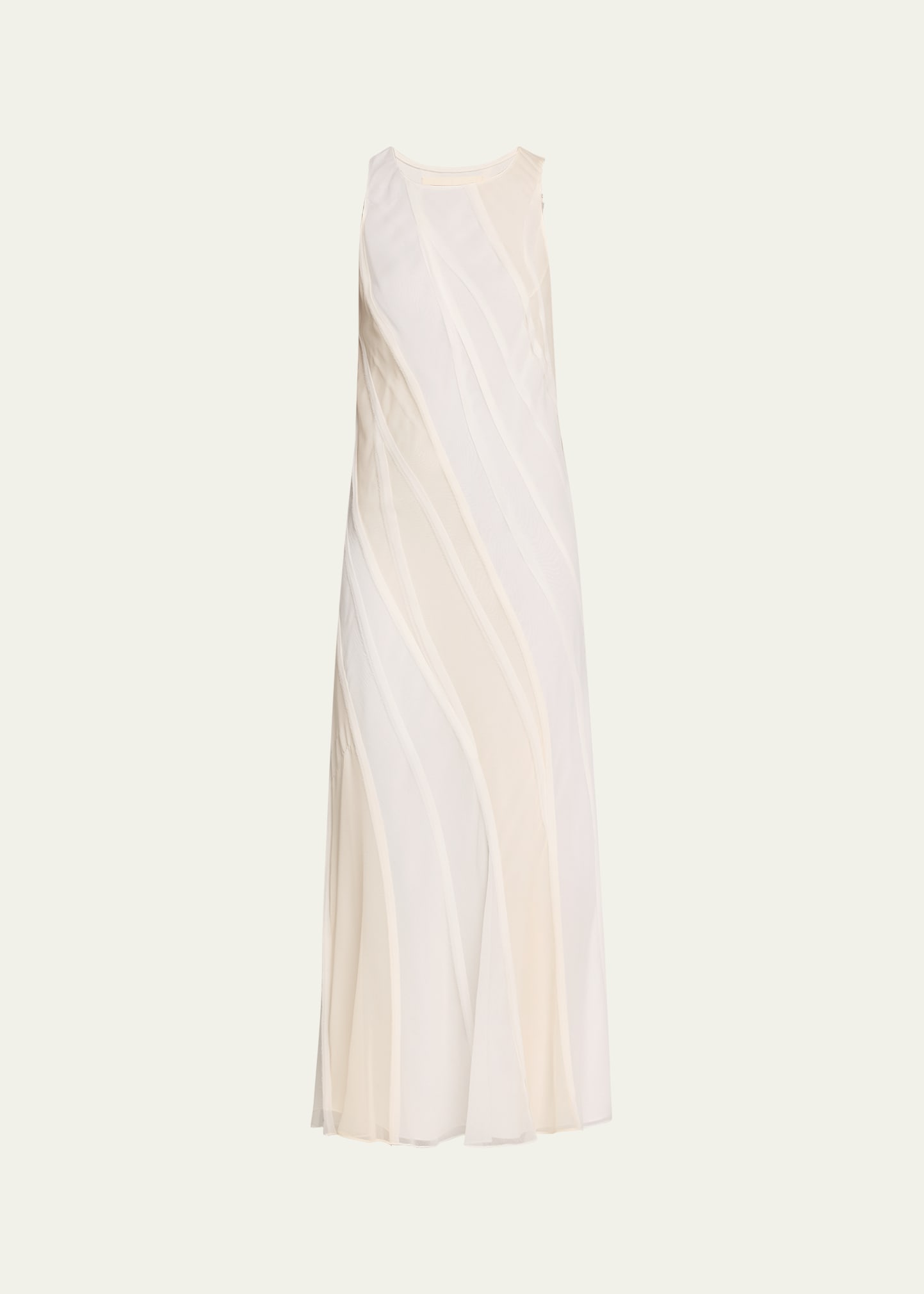 Shop Jason Wu Collection Racerback Wave Panelled Maxi Dress In Chalk