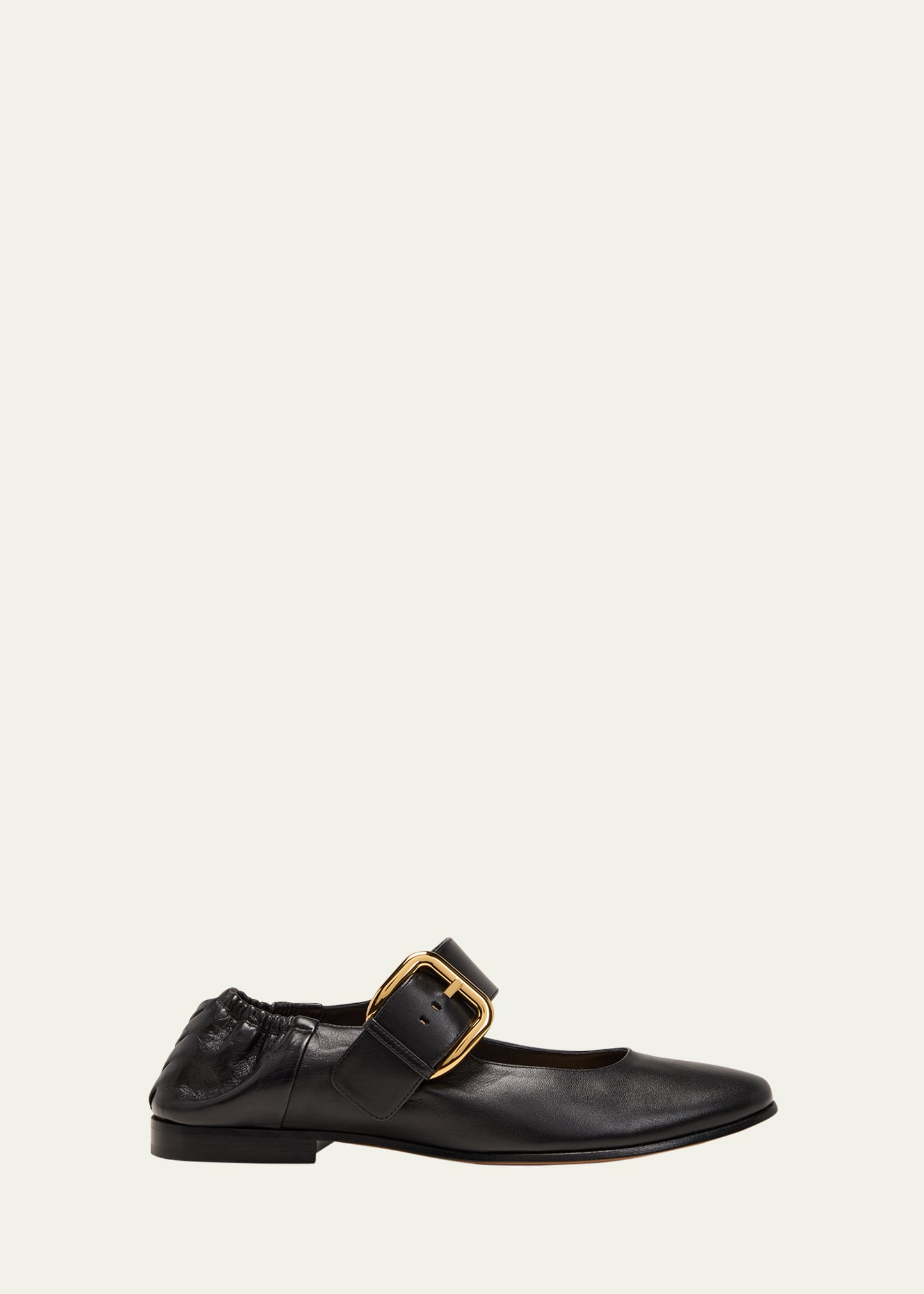 Shop Bottega Veneta Astaire Leather Mary Jane Ballerina Flats In Black